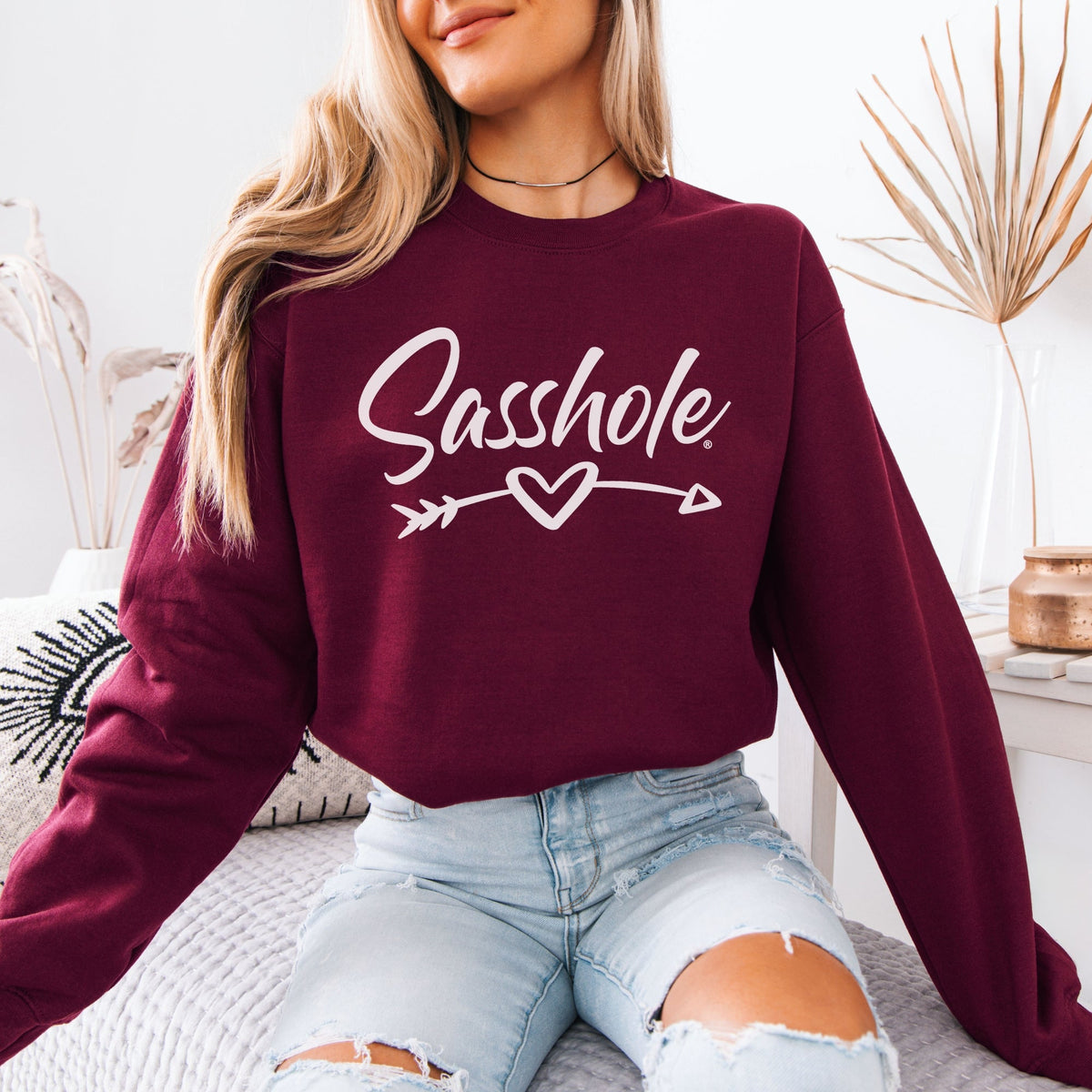 Love with Attitude – Women’s Sweatshirt | Cute Sassy Graphic Tee | Sasshole® - Funny Graphic Tee by Sasshole® Clothing