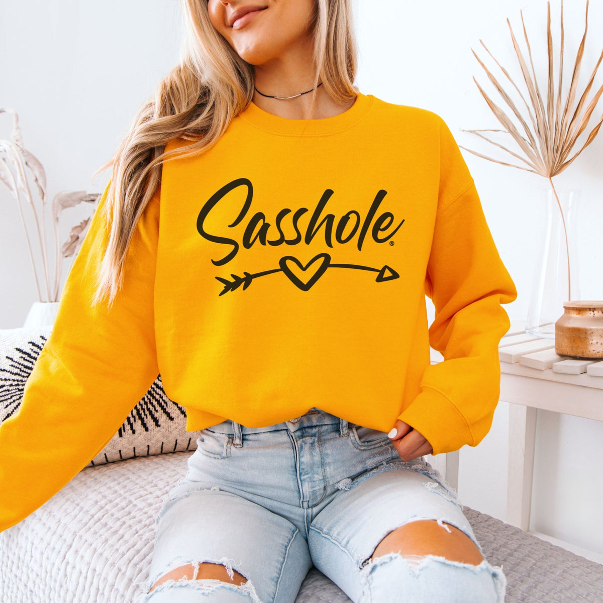 Love with Attitude – Women’s Sweatshirt | Cute Sassy Graphic Tee | Sasshole® - Funny Graphic Tee by Sasshole® Clothing