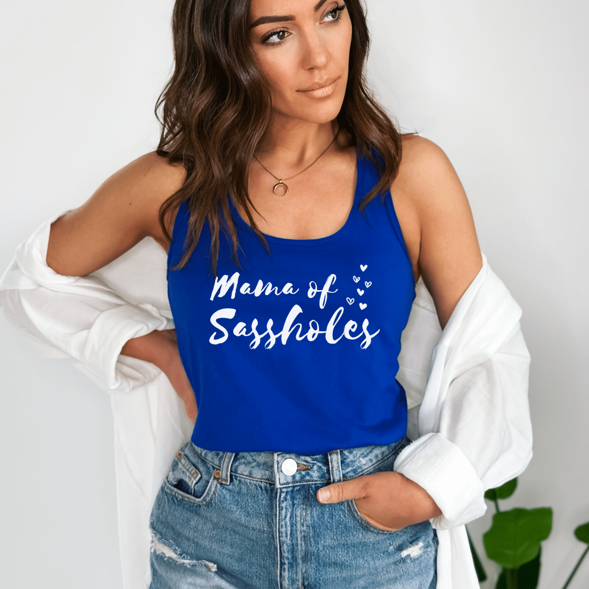Image of Mama of Sassholes Tank Top - Playful, Bold, and Cool Style - Funny Graphic Tee by Sasshole® Clothing