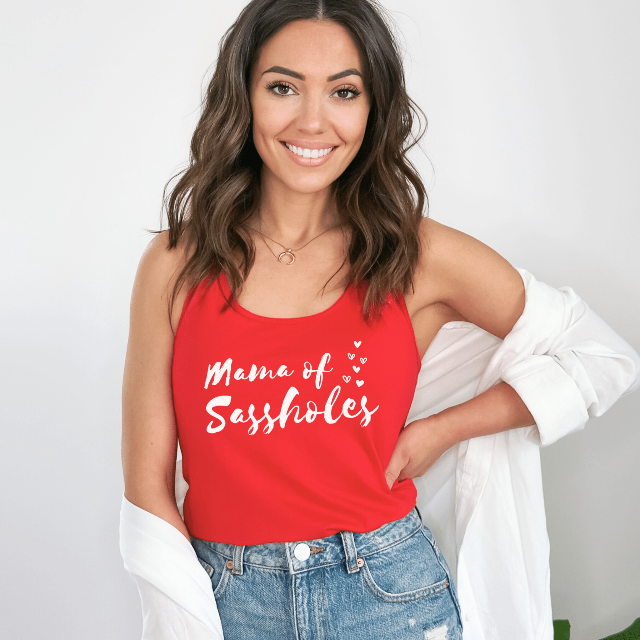 Image of Mama of Sassholes – Women’s Tank Top | Funny Mom Shirt | Sasshole® - Funny Graphic Tee by Sasshole® Clothing