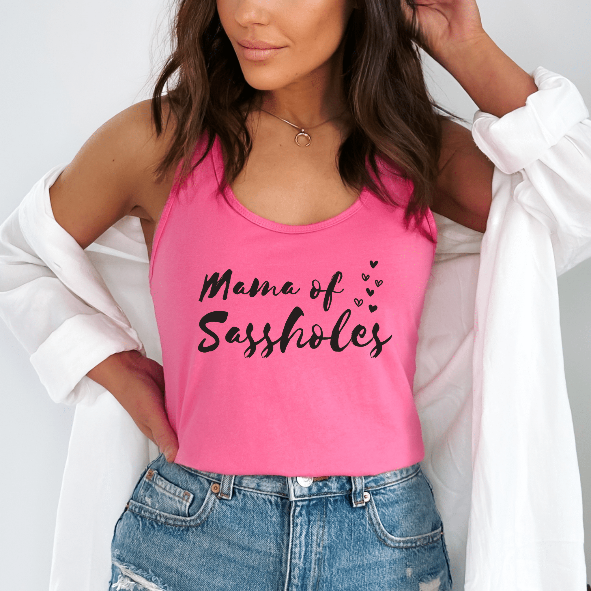 Image of Mama of Sassholes – Women’s Tank Top | Funny Mom Shirt | Sasshole® - Funny Graphic Tee by Sasshole® Clothing
