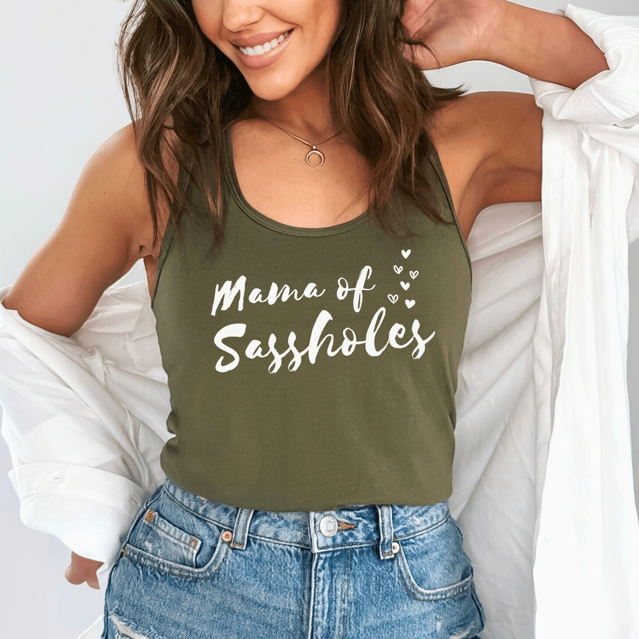 Image of Mama of Sassholes – Women’s Tank Top | Funny Mom Shirt | Sasshole® - Funny Graphic Tee by Sasshole® Clothing