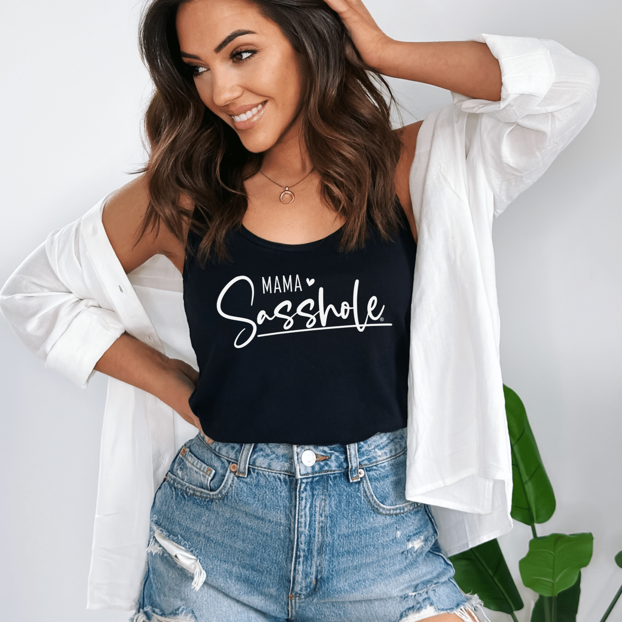 Image of Mama Sasshole® Energy – Women’s Tank Top | Funny Mom Shirt | Sasshole® - Funny Graphic Tee by Sasshole® Clothing