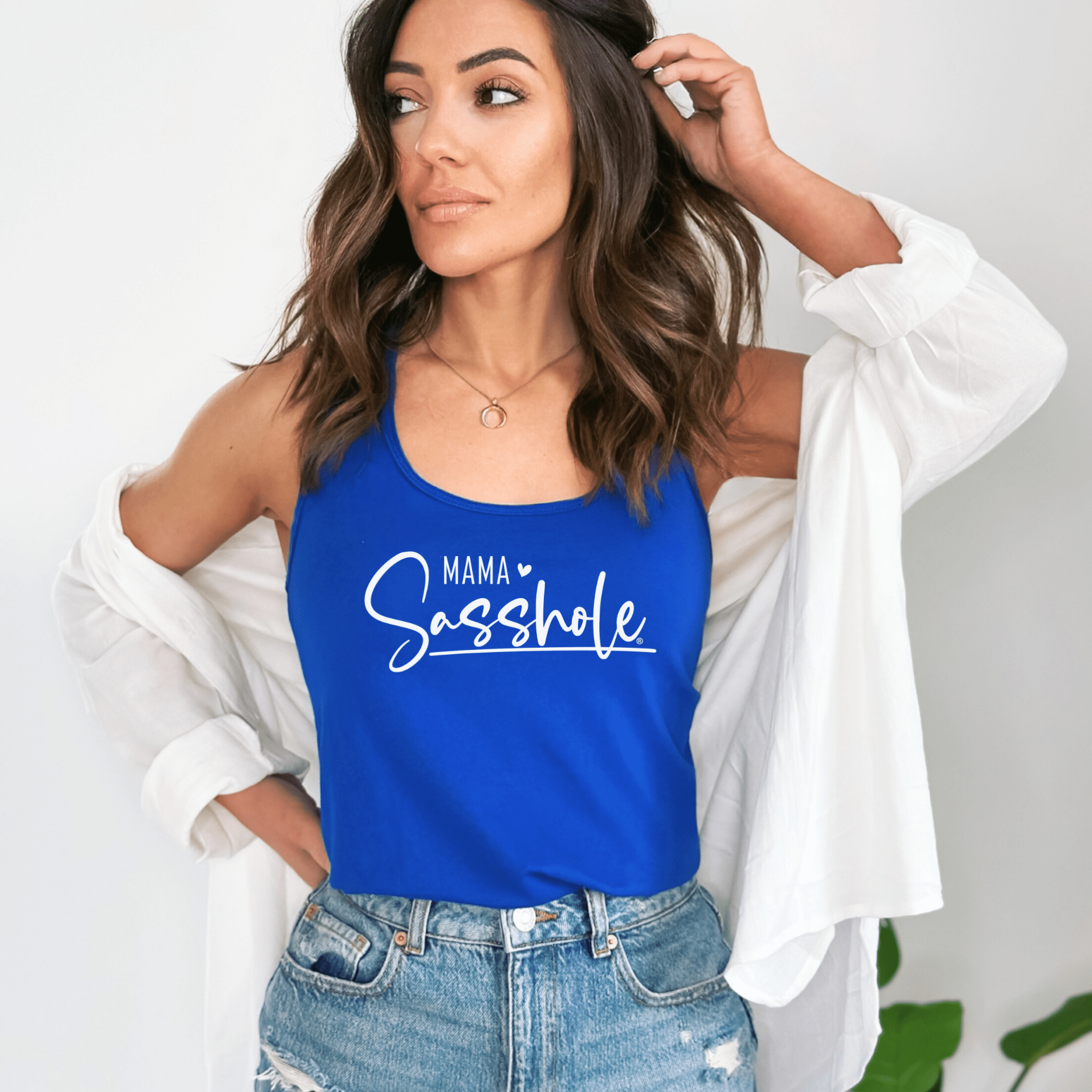 Image of Mama Sasshole® Energy – Women’s Tank Top | Funny Mom Shirt | Sasshole® - Funny Graphic Tee by Sasshole® Clothing
