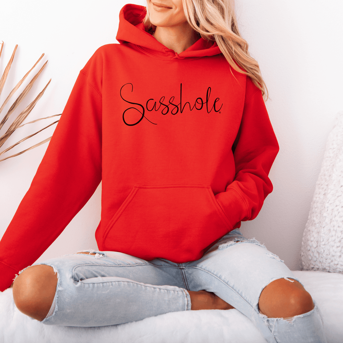 Minimalist Sasshole – Women’s Hoodie | Cute Sassy Graphic Tee | Sasshole® - Funny Graphic Tee by Sasshole® Clothing