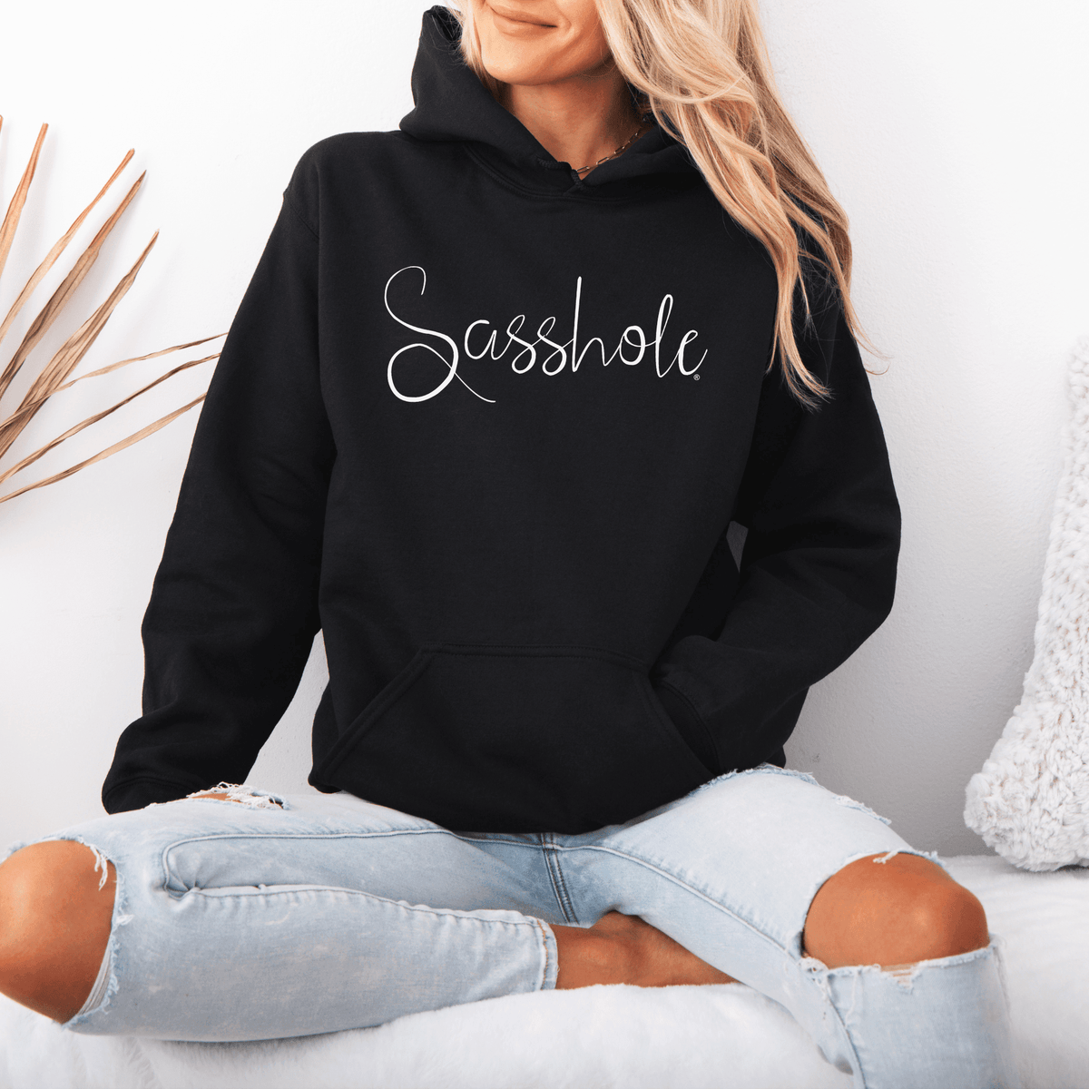 Minimalist Sasshole – Women’s Hoodie | Cute Sassy Graphic Tee | Sasshole® - Funny Graphic Tee by Sasshole® Clothing