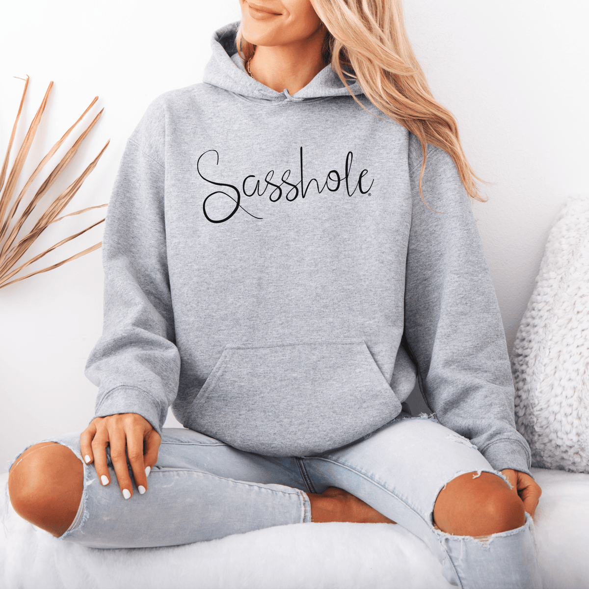 Minimalist Sasshole – Women’s Hoodie | Cute Sassy Graphic Tee | Sasshole® - Funny Graphic Tee by Sasshole® Clothing