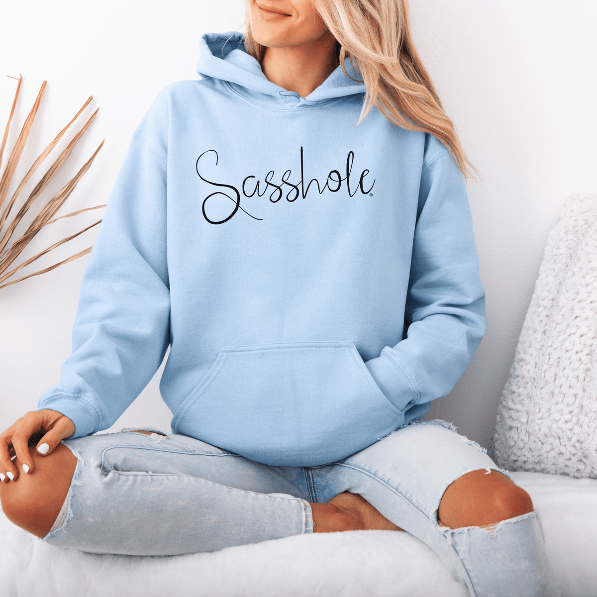 Minimalist Sasshole – Women’s Hoodie | Cute Sassy Graphic Tee | Sasshole® - Funny Graphic Tee by Sasshole® Clothing