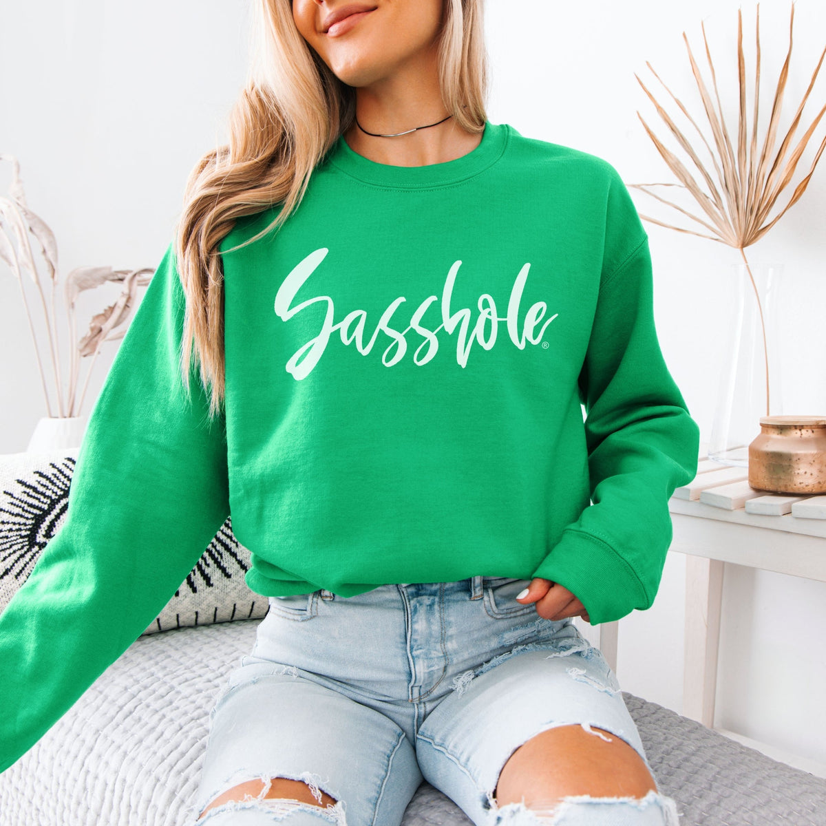 Minimalist Sasshole – Women’s Sweatshirt | Funny Graphic Sweatshirt | Sasshole® - Funny Graphic Tee by Sasshole® Clothing