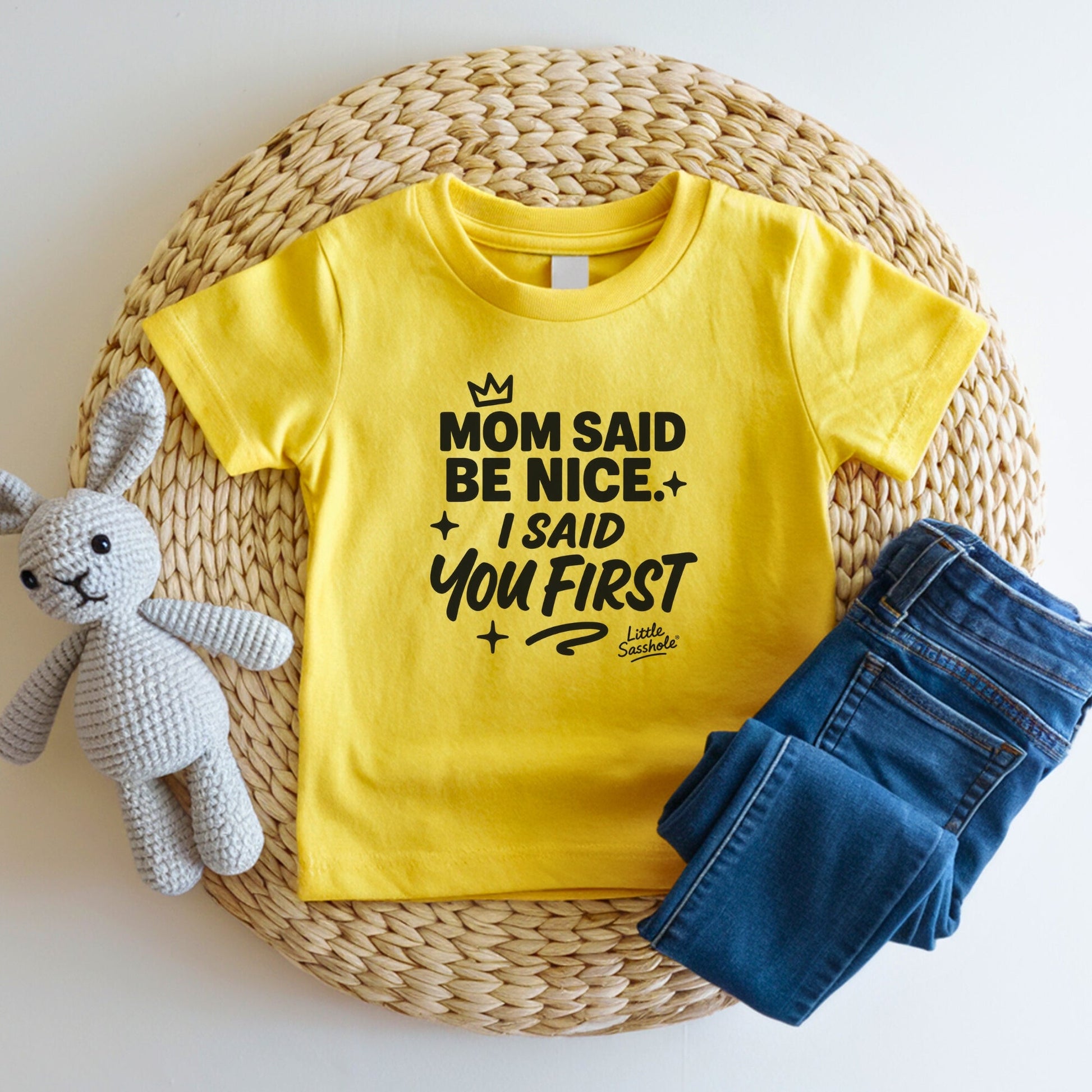 Mom Said Be Nice - I Said You First | Cute Toddler Tshirts | Sasshole Shirt | Funny Kids Shirt | Toddler Girl Gift | Girls Graphic Tee - Funny Graphic Tee by Sasshole® Clothing