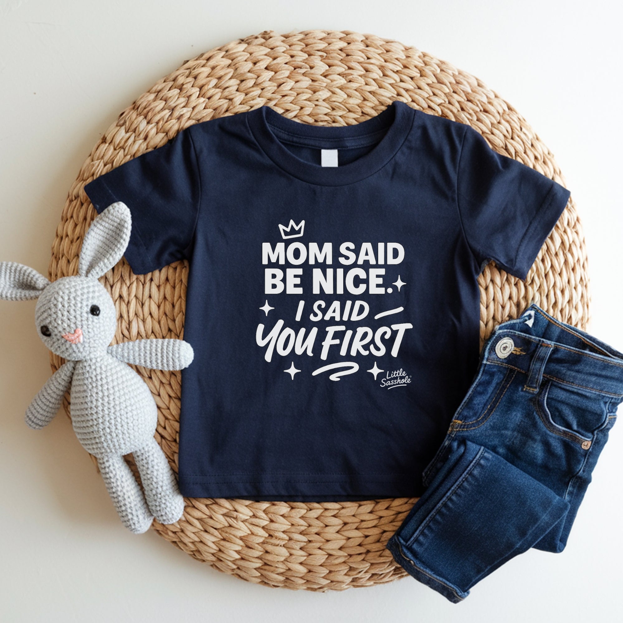 Image of Mom Said Be Nice - I Said You First | Cute Toddler Tshirts | Sasshole Shirt | Funny Kids Shirt | Toddler Girl Gift | Girls Graphic Tee - Funny Graphic Tee by Sasshole® Clothing