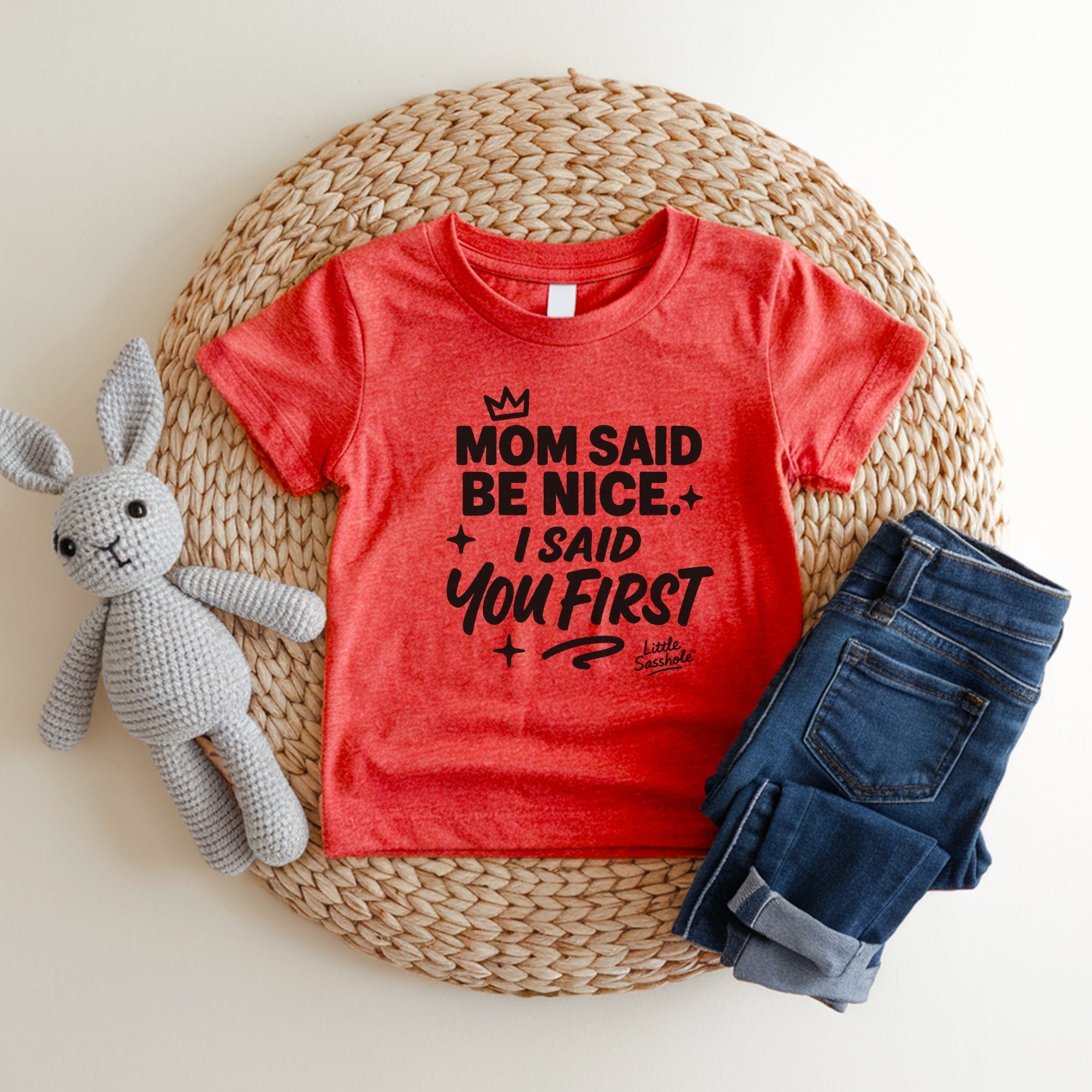 Image of Mom Said Be Nice - I Said You First | Cute Toddler Tshirts | Sasshole Shirt | Funny Kids Shirt | Toddler Girl Gift | Girls Graphic Tee - Funny Graphic Tee by Sasshole® Clothing