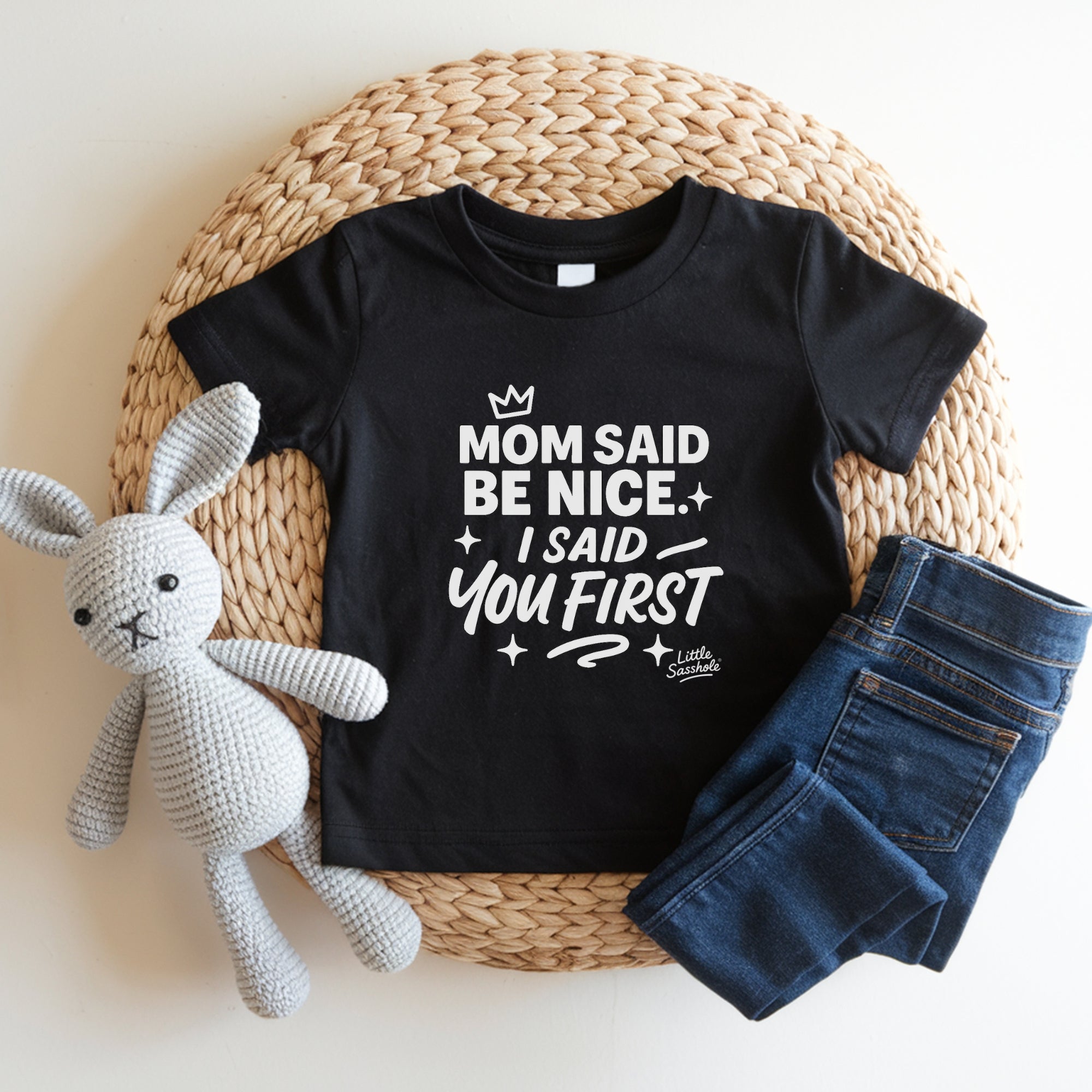 Mom Said Be Nice - I Said You First | Cute Toddler Tshirts | Sasshole Shirt | Funny Kids Shirt | Toddler Girl Gift | Girls Graphic Tee - Funny Graphic Tee by Sasshole® Clothing