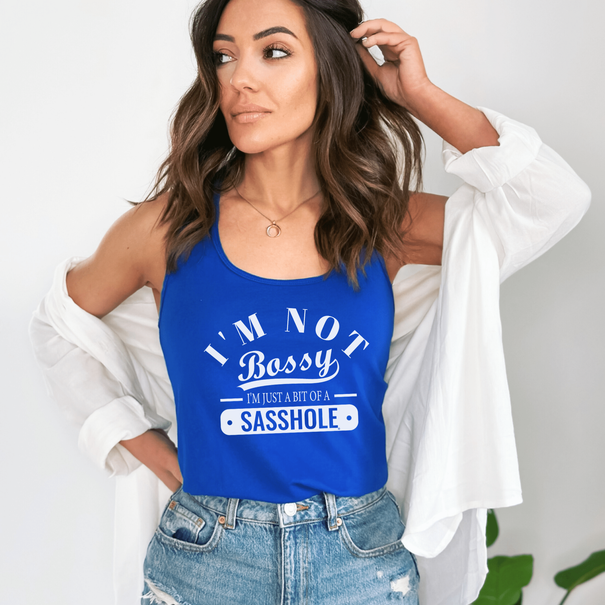 ”Not Bossy. Just a Sasshole®.” – Women’s Tank Top | Funny Sarcastic Graphic Tee | Sasshole® - Funny Graphic Tee by Sasshole® Clothing