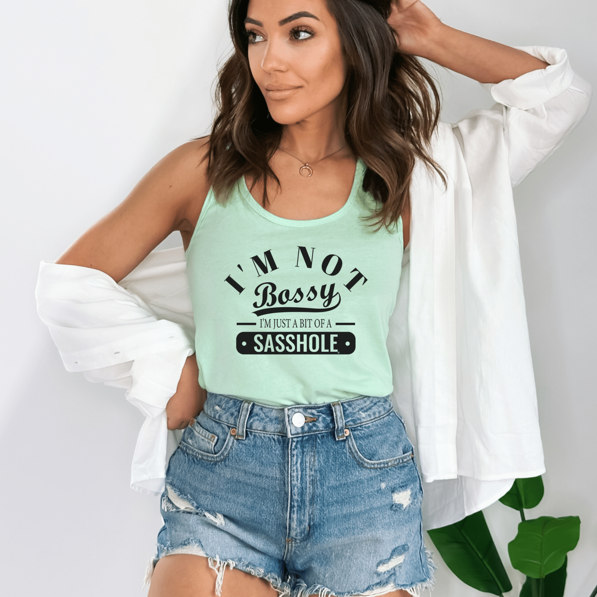 Image of ”Not Bossy. Just a Sasshole®.” – Women’s Tank Top | Funny Sarcastic Graphic Tee | Sasshole® - Funny Graphic Tee by Sasshole® Clothing