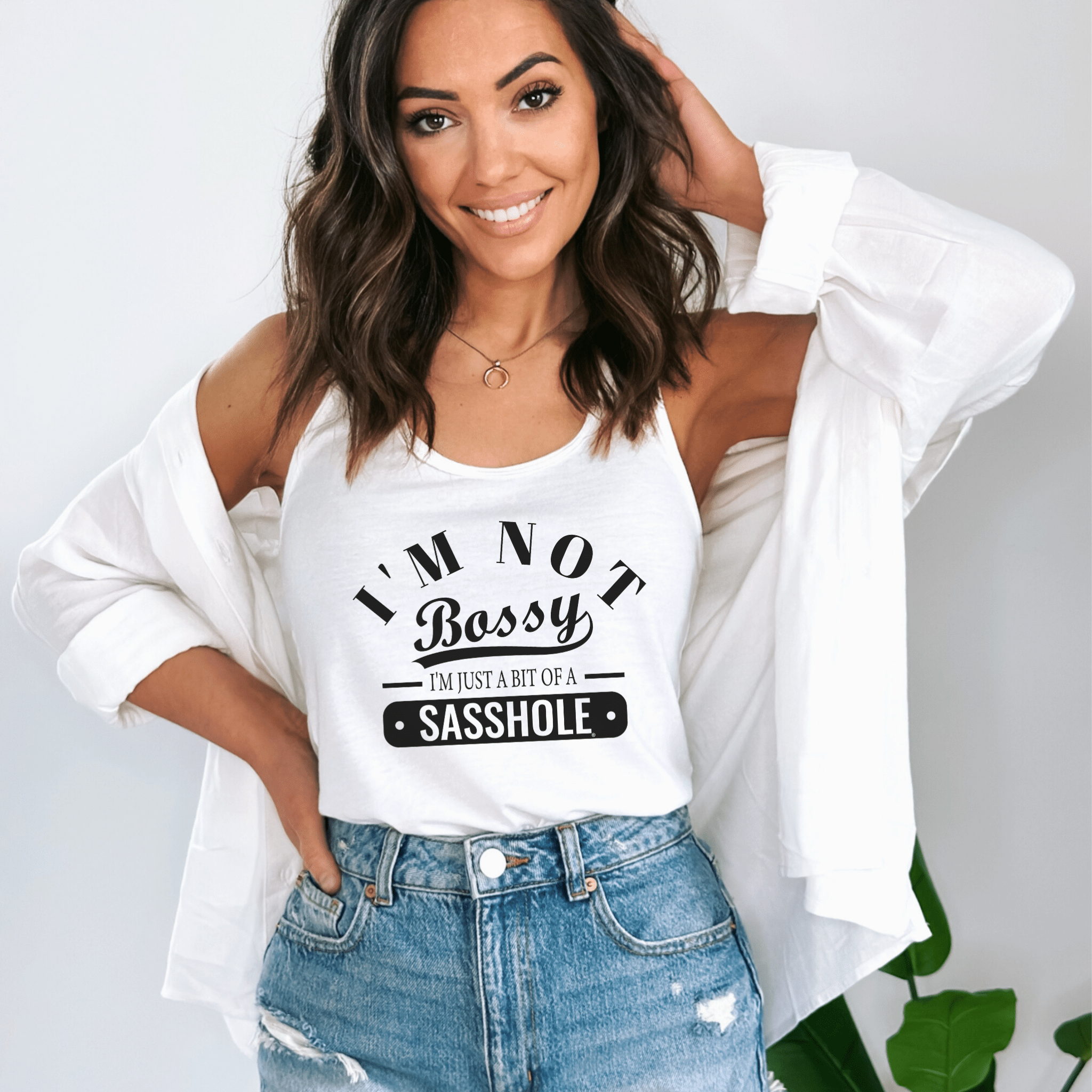”Not Bossy. Just a Sasshole®.” – Women’s Tank Top | Funny Sarcastic Graphic Tee | Sasshole® - Funny Graphic Tee by Sasshole® Clothing