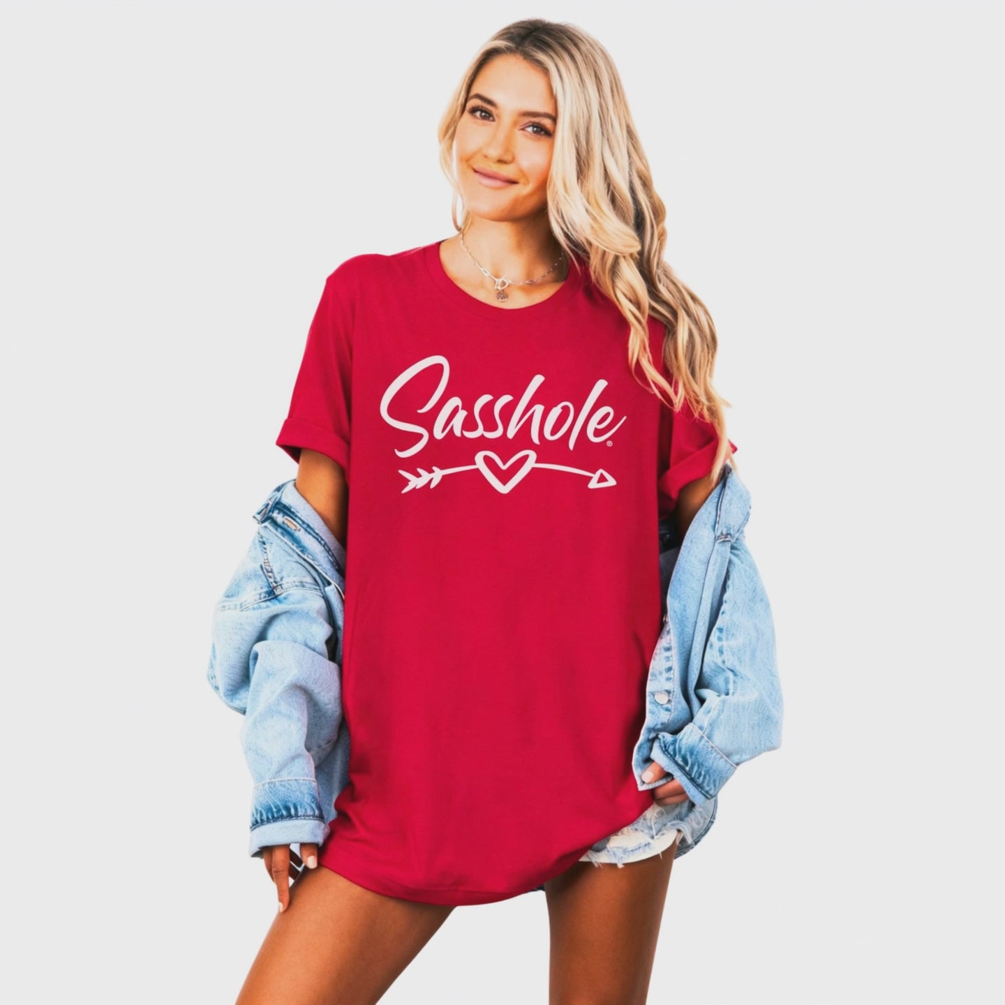 Funny Valentine T-Shirt – Sasshole Heart Arrow Women’s Graphic Tee