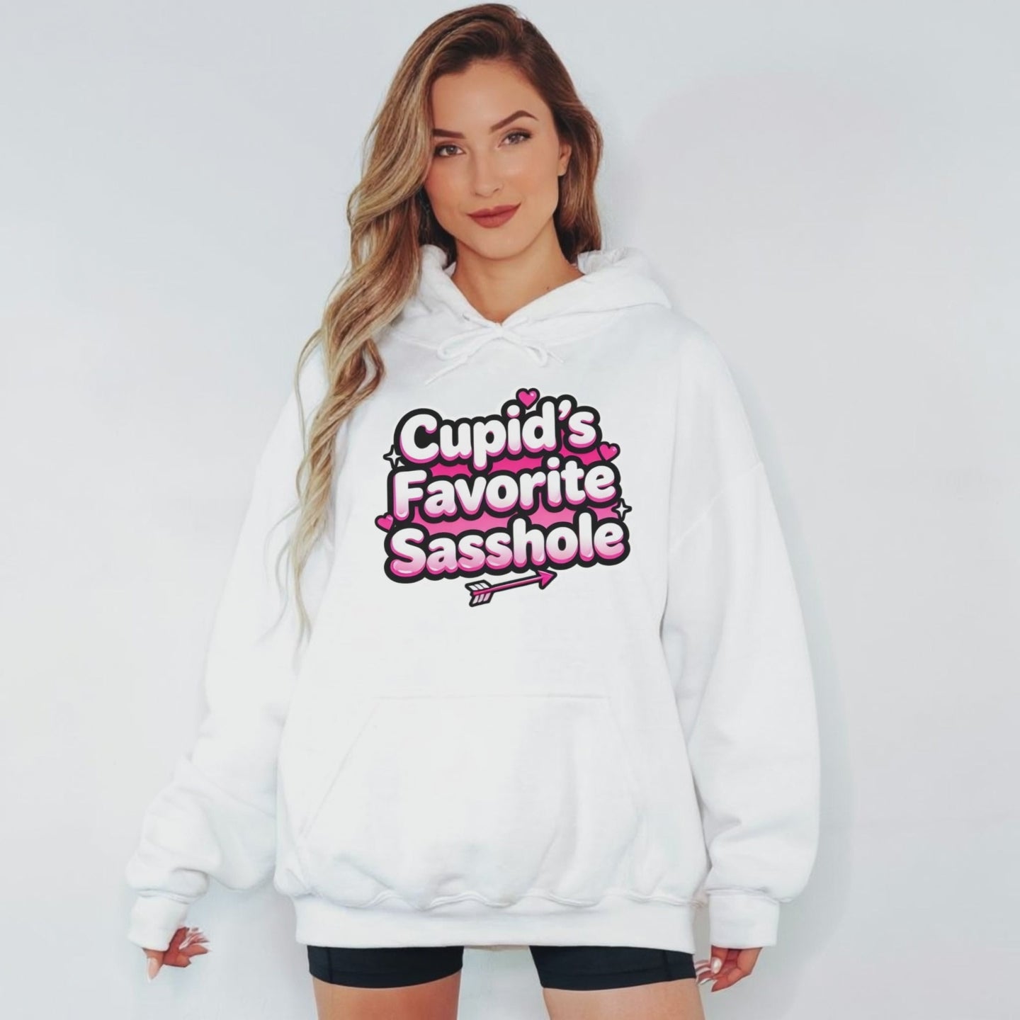 Funny Valentine Hoodie – Cupid’s Favorite Sasshole Women’s Hoodie