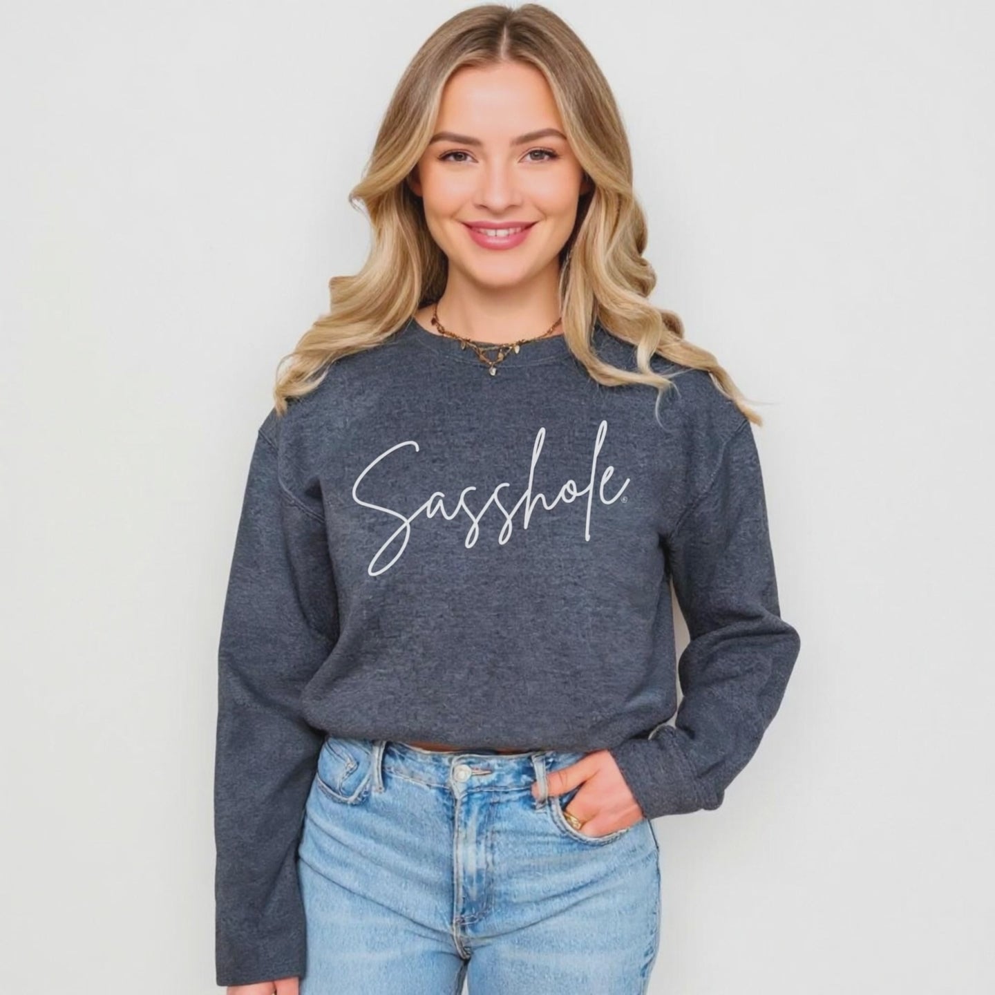 Classic Sasshole – Women’s Sweatshirt | Minimalist Graphic Tee | Sasshole®
