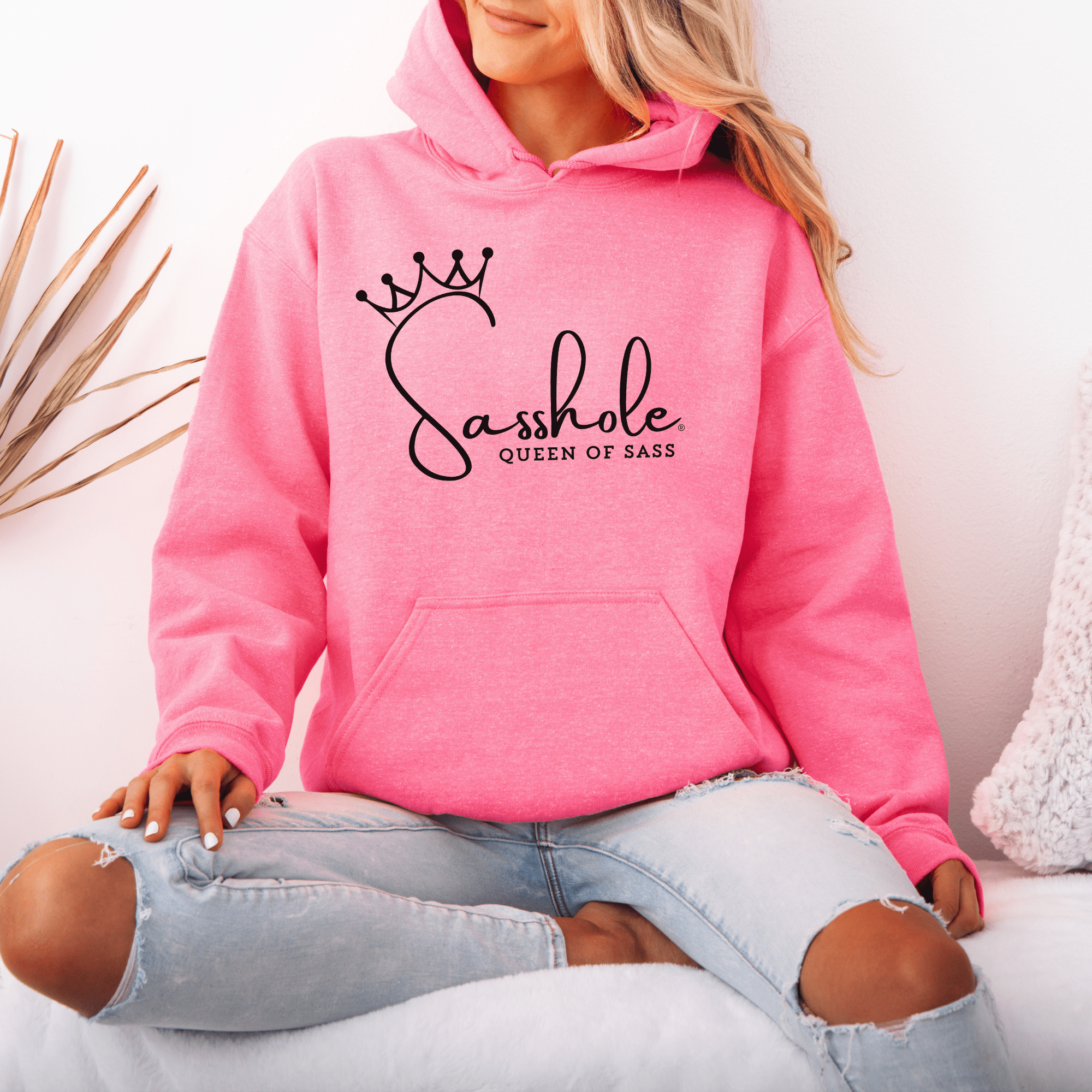Image of Queen of Sass – Women’s Hoodie | Cute Sassy Graphic Tee | Sasshole® - Funny Graphic Tee by Sasshole® Clothing
