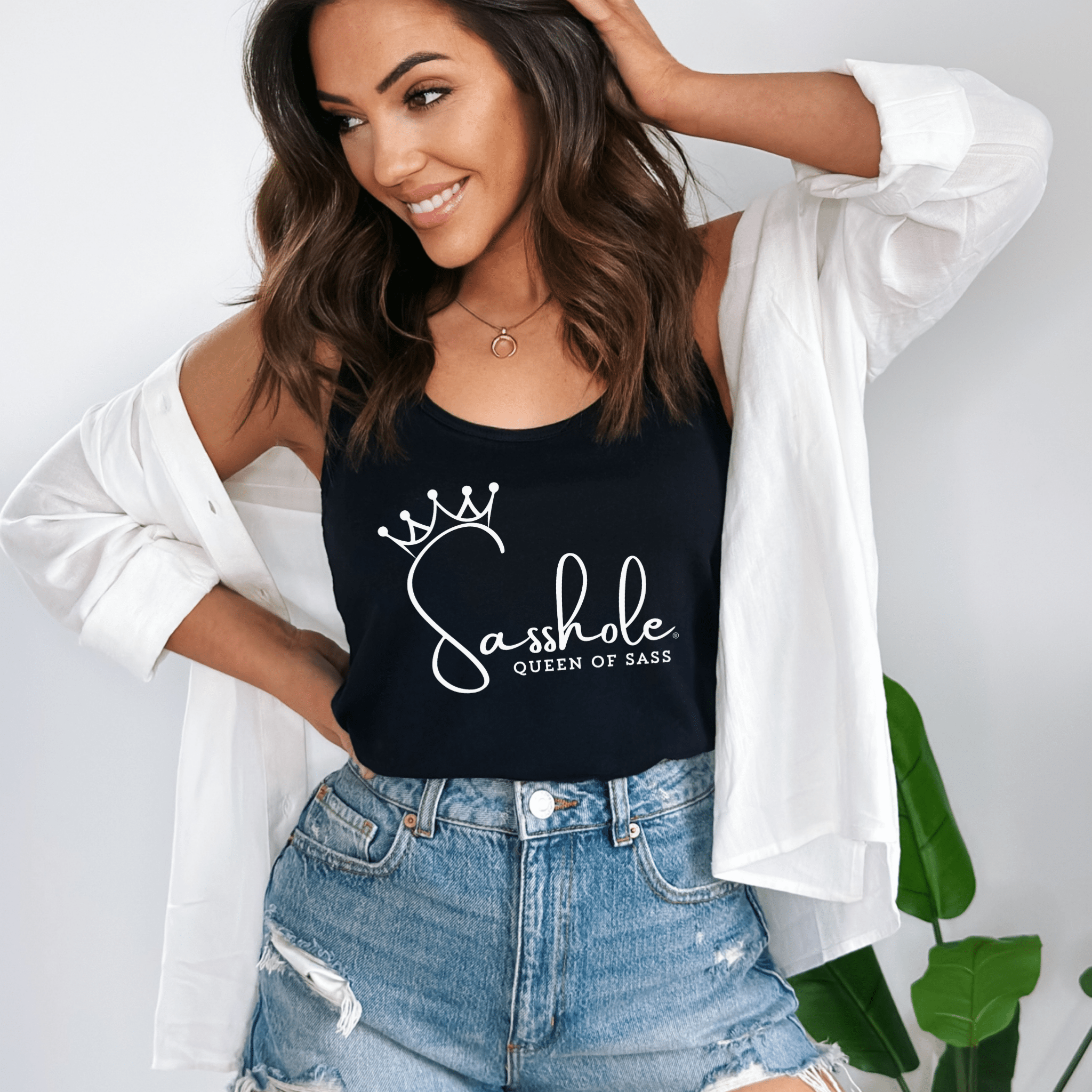Image of Queen of Sass – Women’s Tank Top | Bold Statement Shirt | Sasshole® - Funny Graphic Tee by Sasshole® Clothing