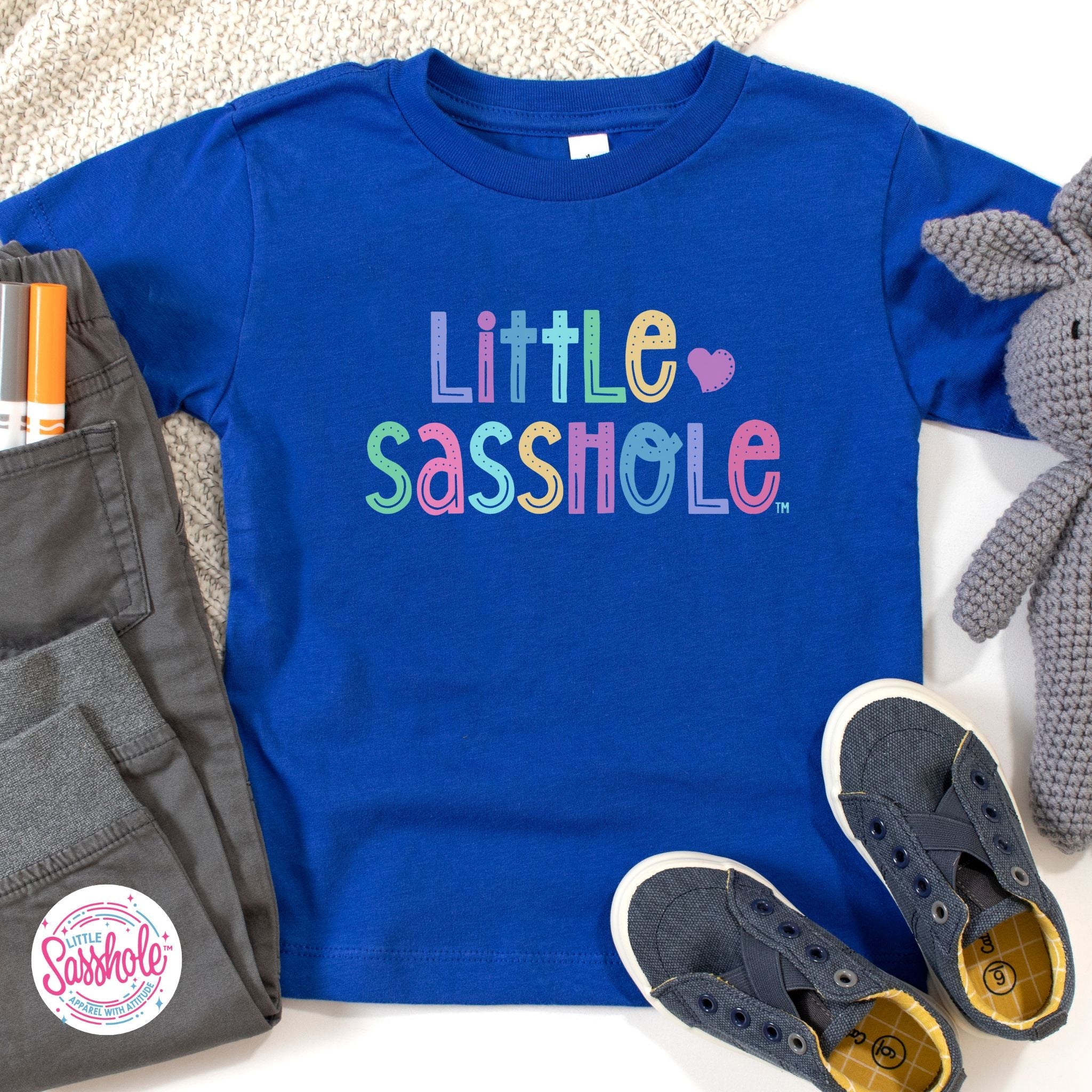 Image of Rainbow of Cuteness: Little Sasshole™ Toddler Girls' Tee - Funny Graphic Tee by Sasshole® Clothing