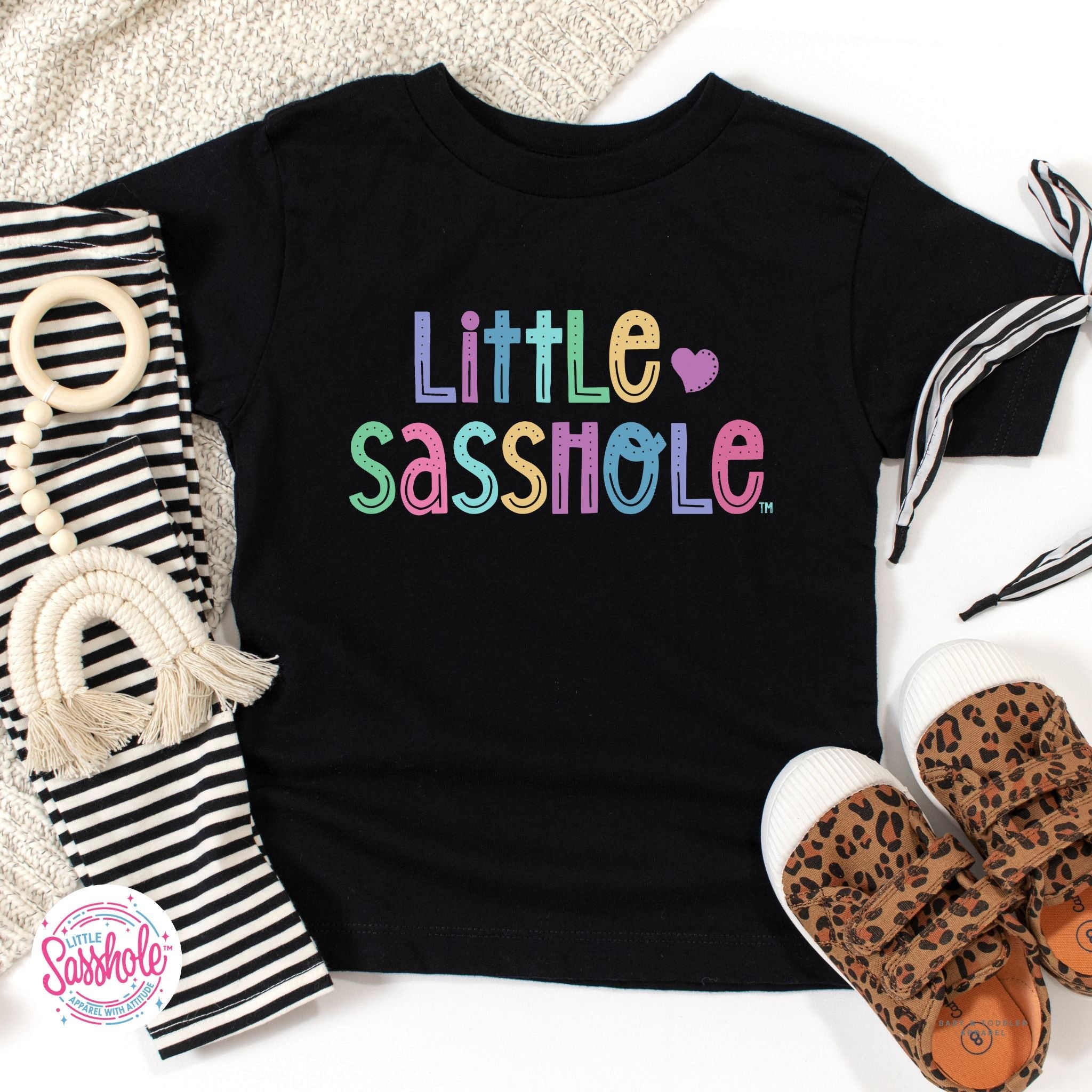 Rainbow of Cuteness: Little Sasshole™ Toddler Girls' Tee - Funny Graphic Tee by Sasshole® Clothing