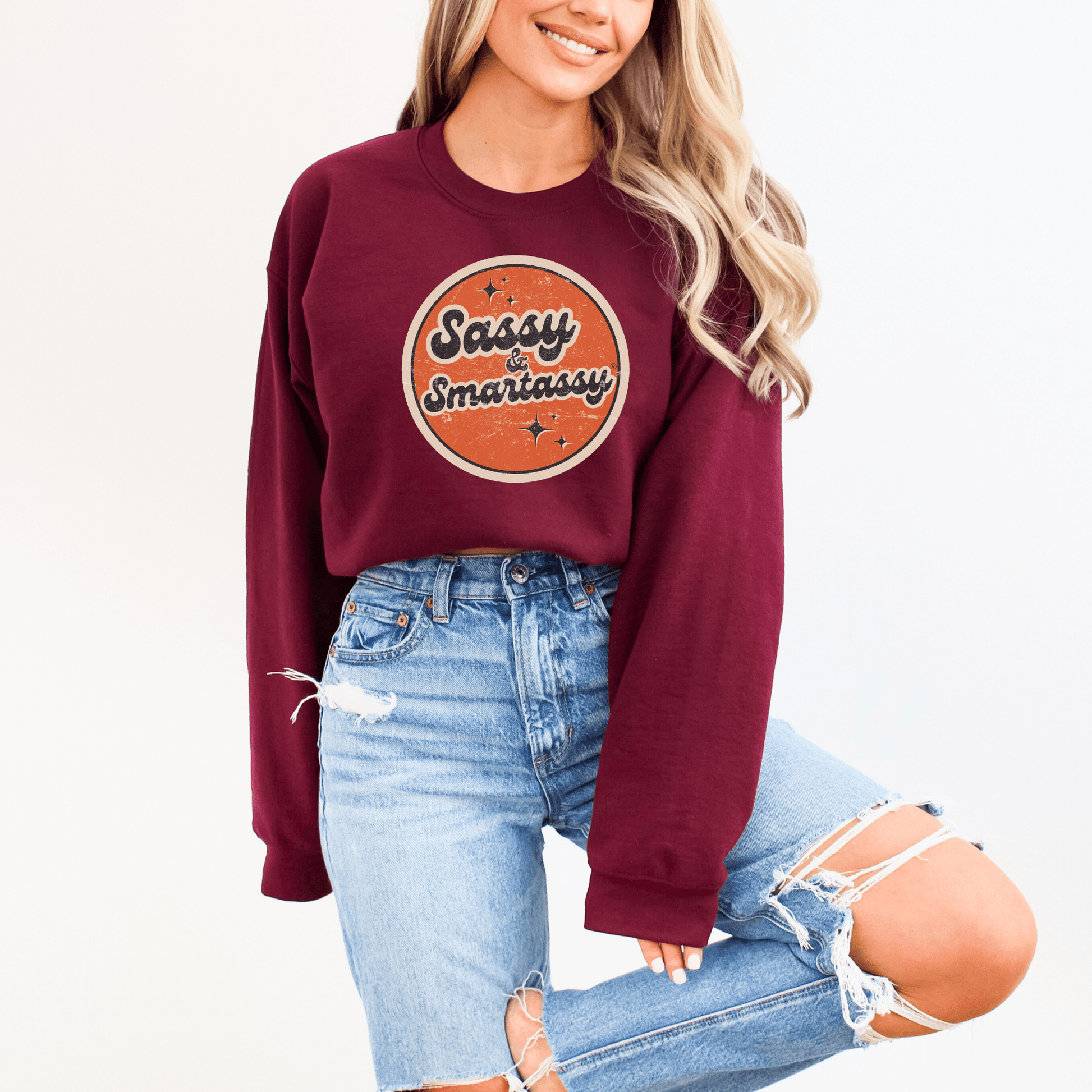 Retro Rebel: Sassy & Smartassy® Vintage Vibes '70s Women's Sweatshirt - Funny Graphic Tee by Sasshole® Clothing