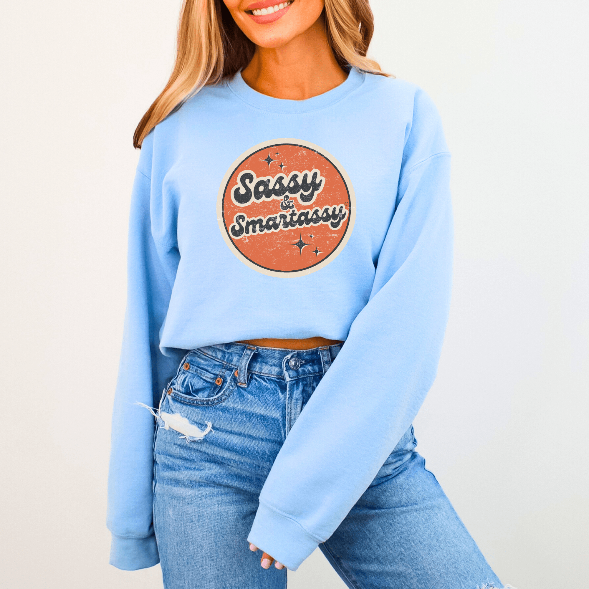 Image of Retro Rebel: Sassy & Smartassy® Vintage Vibes '70s Women's Sweatshirt - Funny Graphic Tee by Sasshole® Clothing