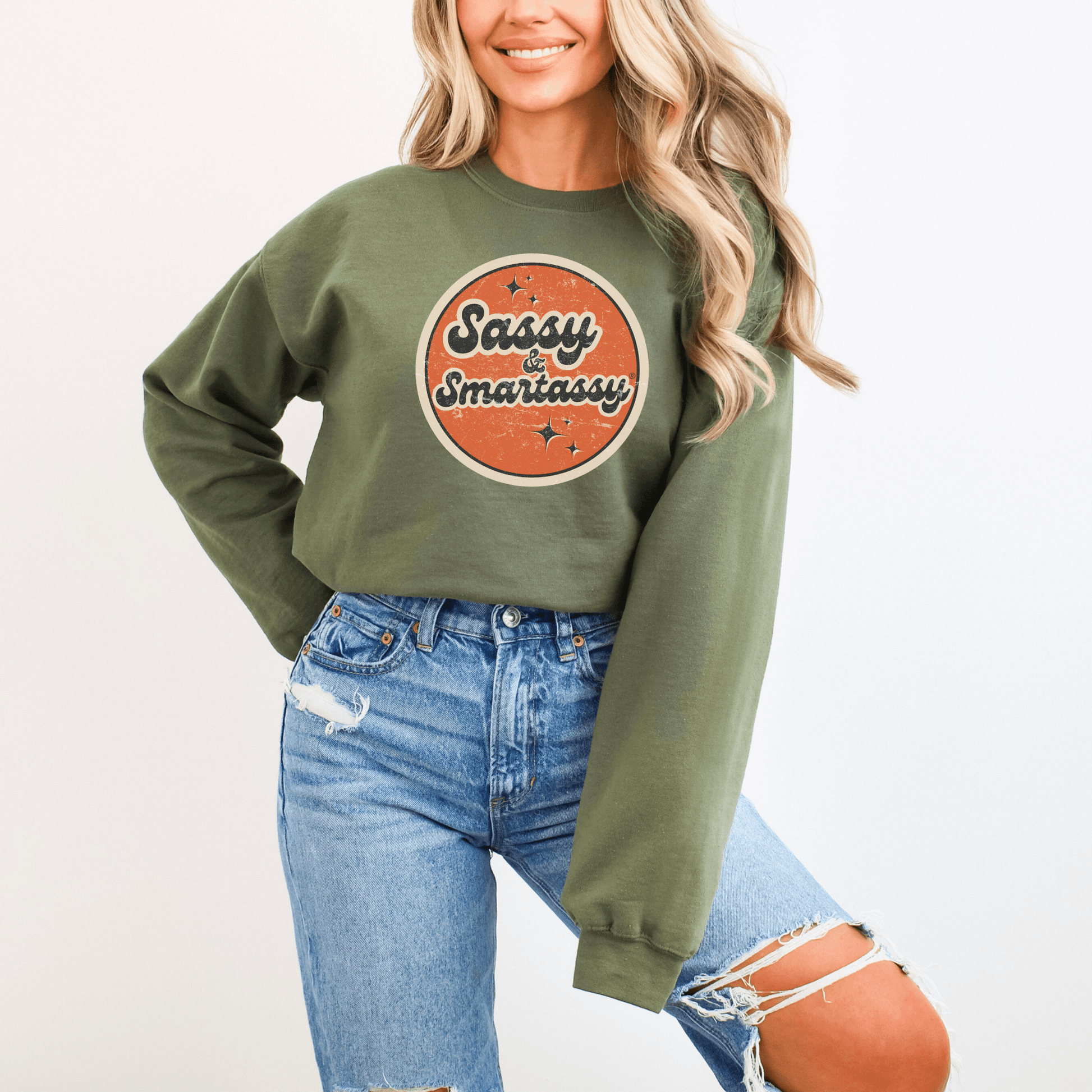 Retro Rebel: Sassy & Smartassy® Vintage Vibes '70s Women's Sweatshirt - Funny Graphic Tee by Sasshole® Clothing