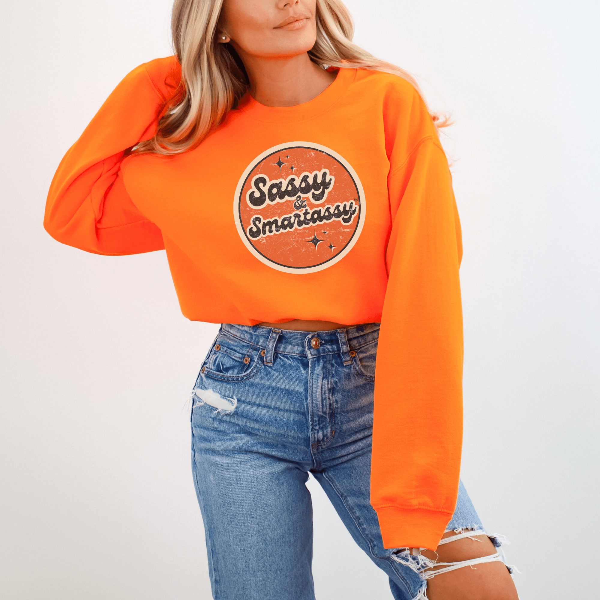 Image of Retro Rebel: Sassy & Smartassy® Vintage Vibes '70s Women's Sweatshirt - Funny Graphic Tee by Sasshole® Clothing