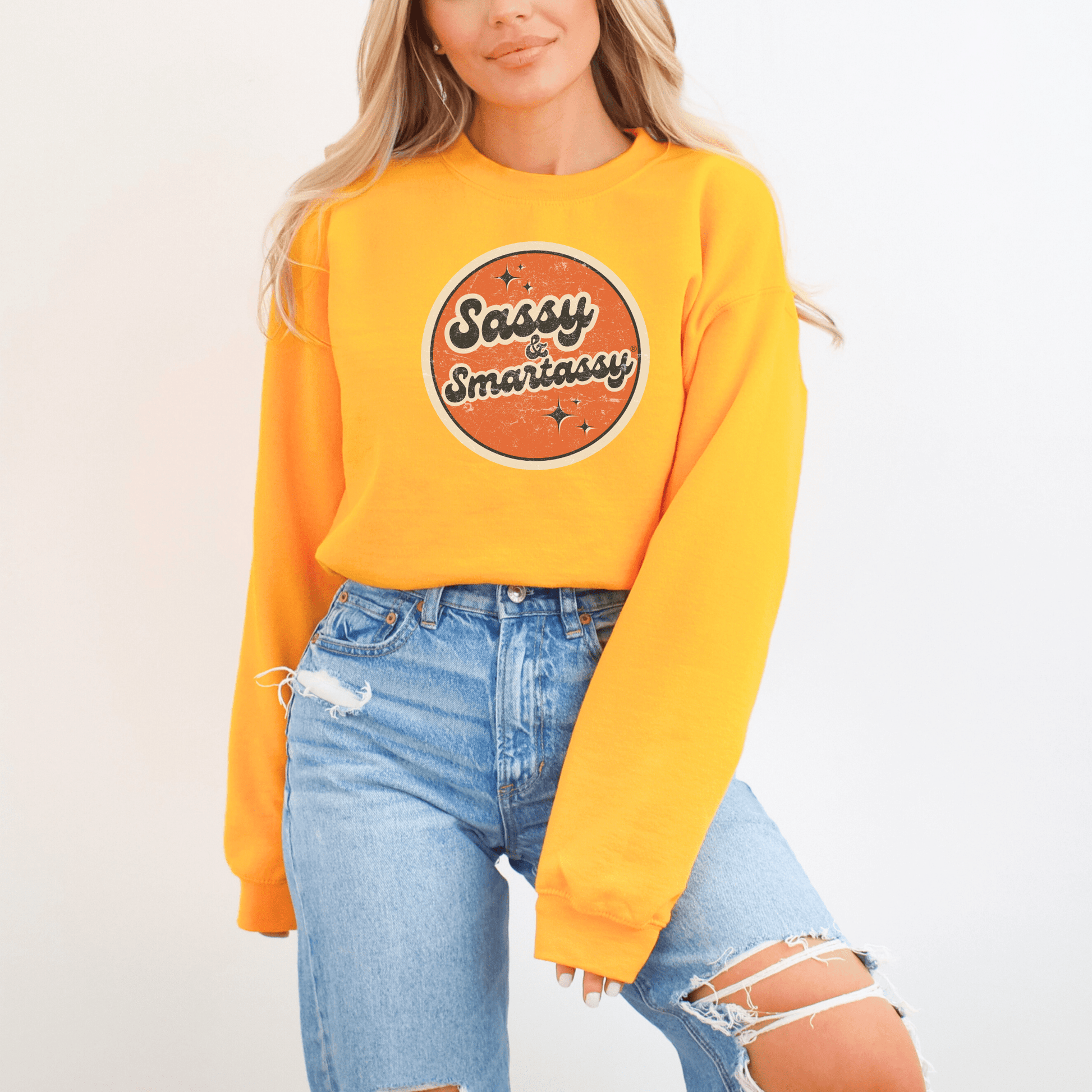 Retro Rebel: Sassy & Smartassy® Vintage Vibes '70s Women's Sweatshirt - Funny Graphic Tee by Sasshole® Clothing
