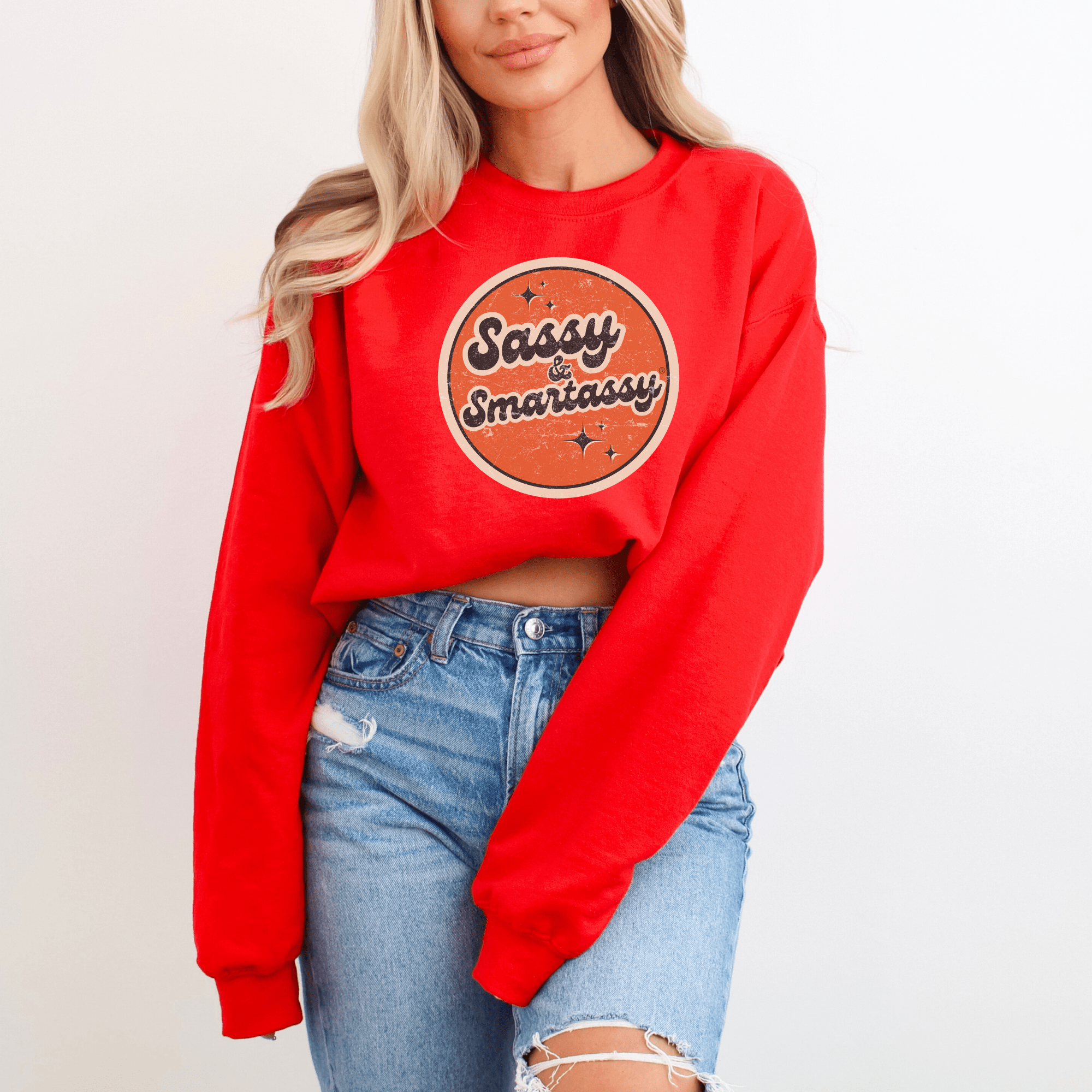 Image of Retro Rebel: Sassy & Smartassy® Vintage Vibes '70s Women's Sweatshirt - Funny Graphic Tee by Sasshole® Clothing