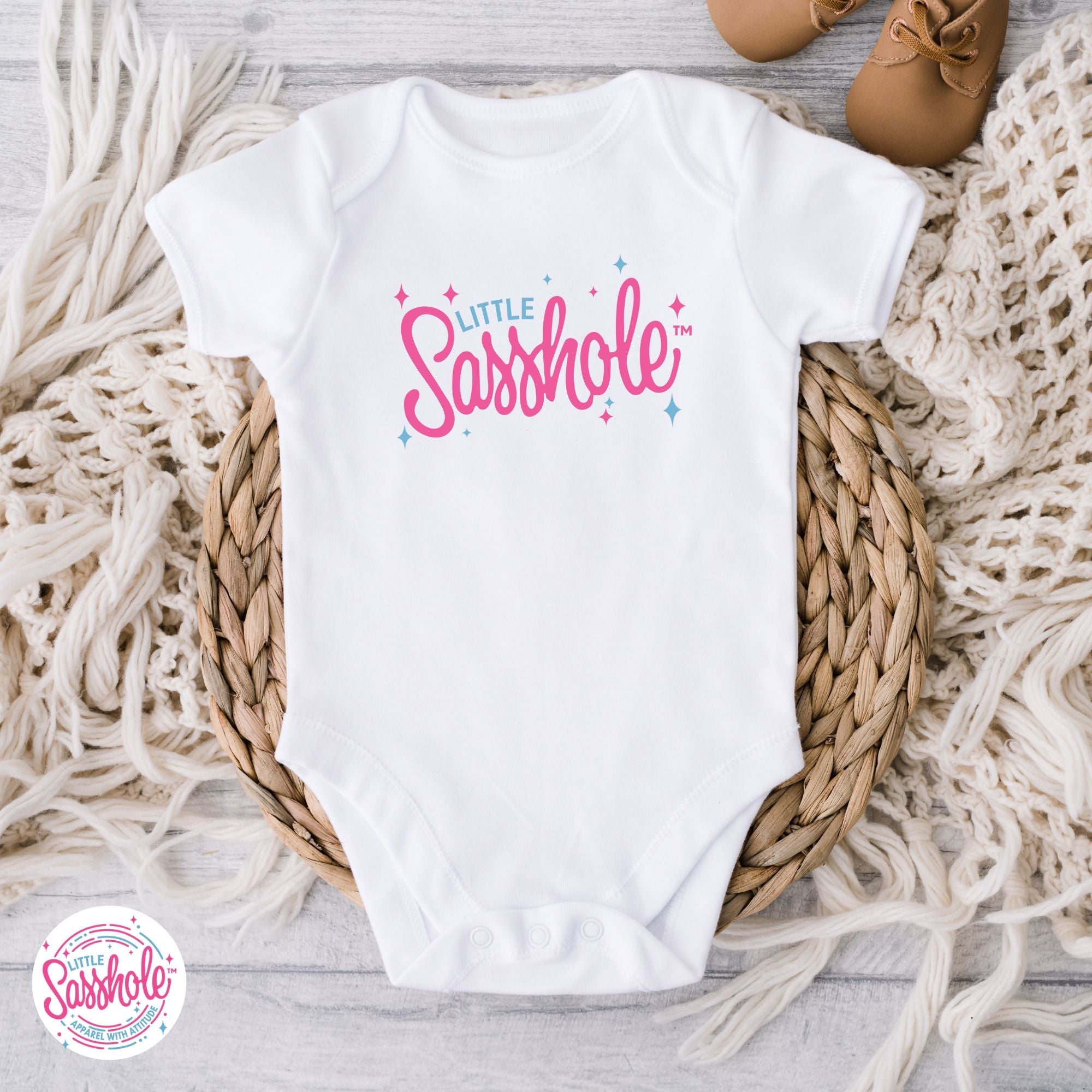 Image of Sass and Style Unite: Little Sasshole™ Baby Onesie® - Funny Graphic Tee by Sasshole® Clothing