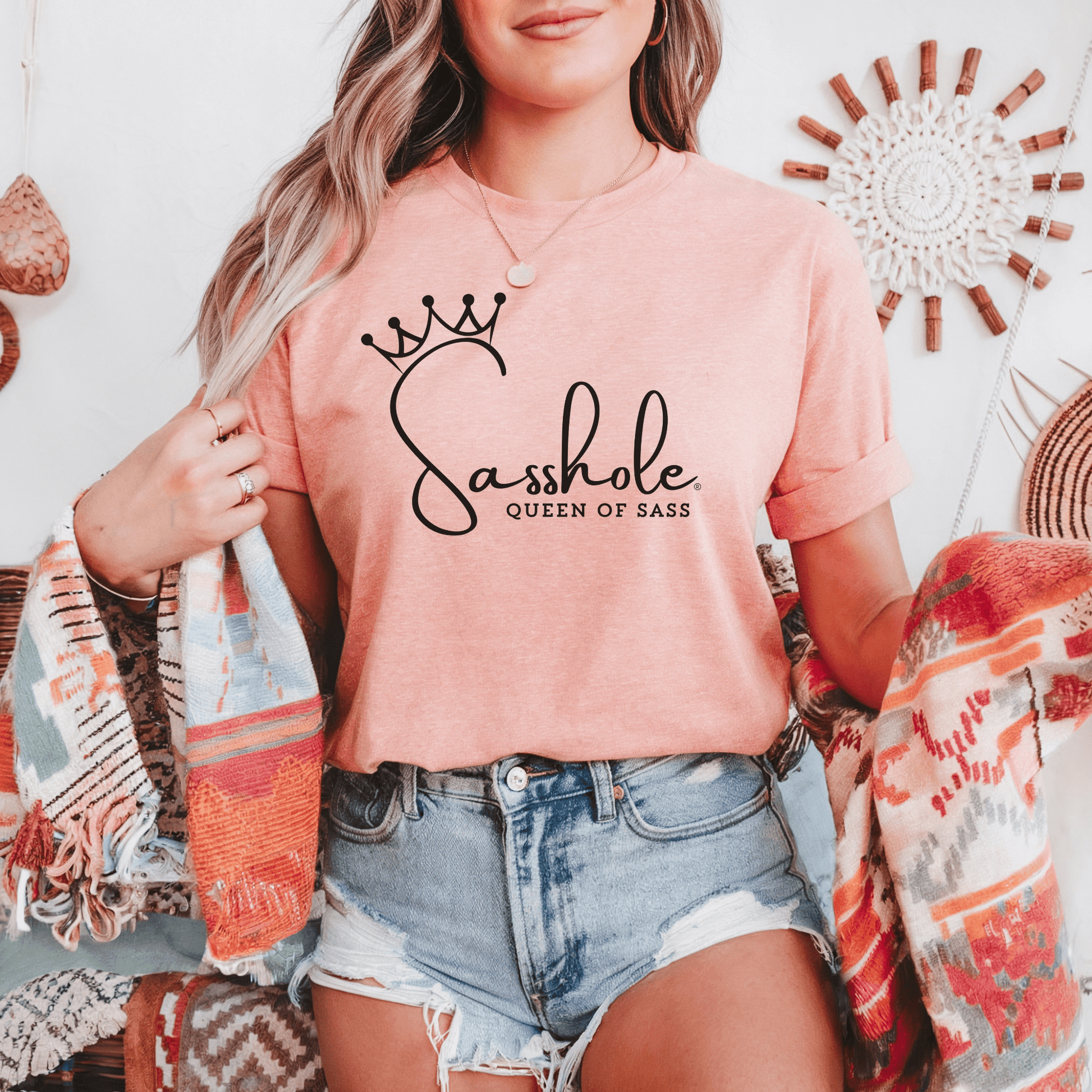 Sass in Charge: Sasshole® - Queen of Sass Women's Shirt - Funny Graphic Tee by Sasshole® Clothing