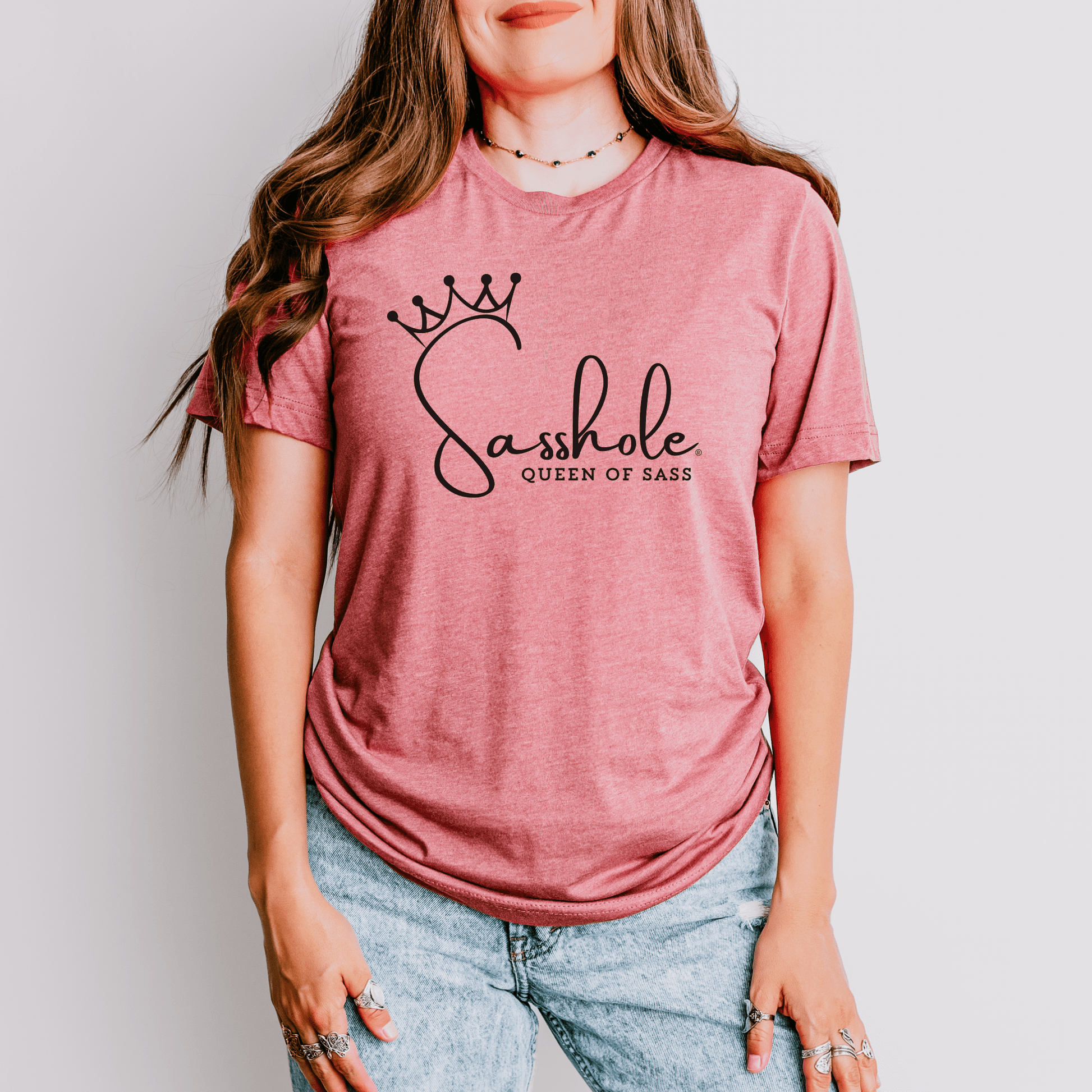 Sass in Charge: Sasshole® - Queen of Sass Women's Shirt - Funny Graphic Tee by Sasshole® Clothing