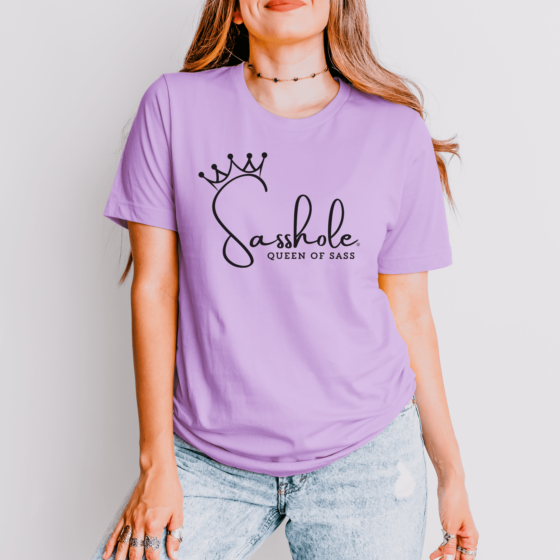 Sass in Charge: Sasshole® - Queen of Sass Women's Shirt - Funny Graphic Tee by Sasshole® Clothing