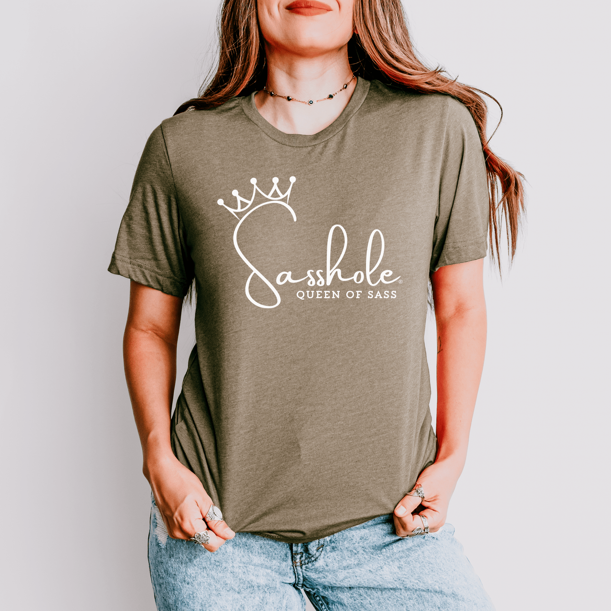 Sass in Charge: Sasshole® - Queen of Sass Women's Shirt - Funny Graphic Tee by Sasshole® Clothing