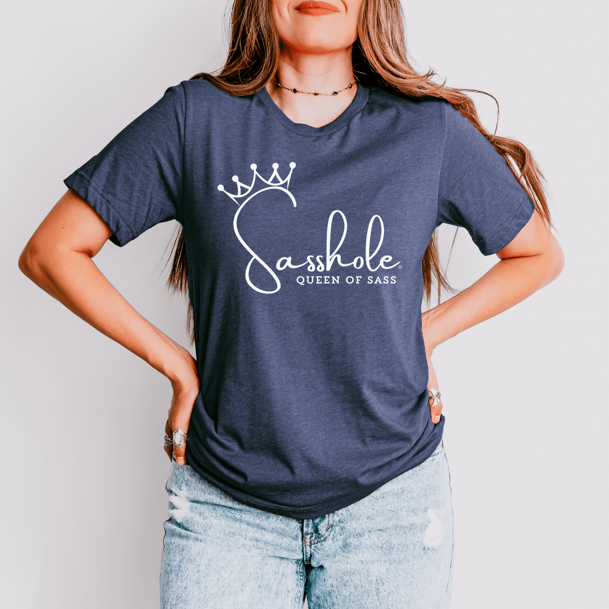 Sass in Charge: Sasshole® - Queen of Sass Women's Shirt - Funny Graphic Tee by Sasshole® Clothing