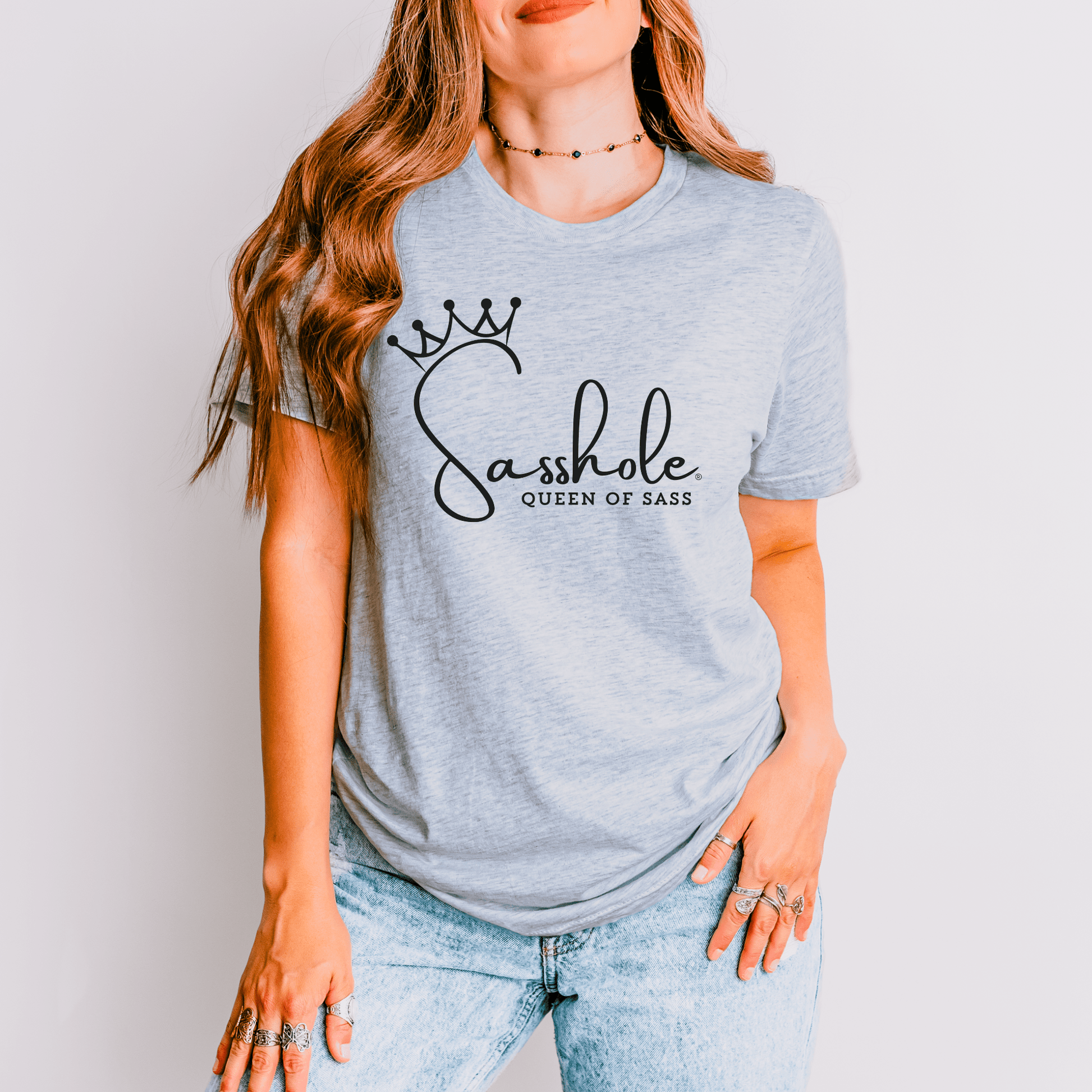 Sass in Charge: Sasshole® - Queen of Sass Women's Shirt - Funny Graphic Tee by Sasshole® Clothing