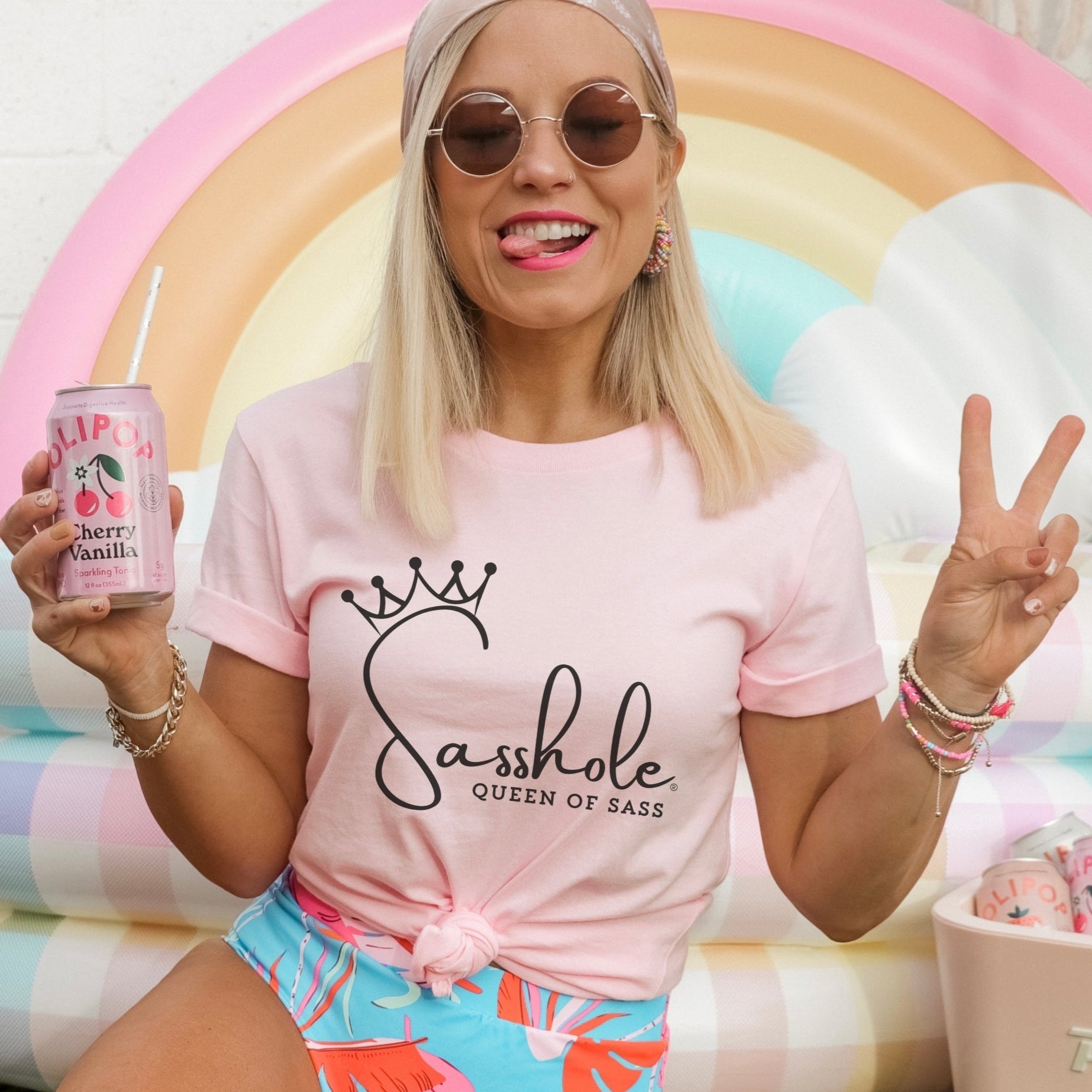 Sass in Charge: Sasshole® - Queen of Sass Women's Shirt - Funny Graphic Tee by Sasshole® Clothing