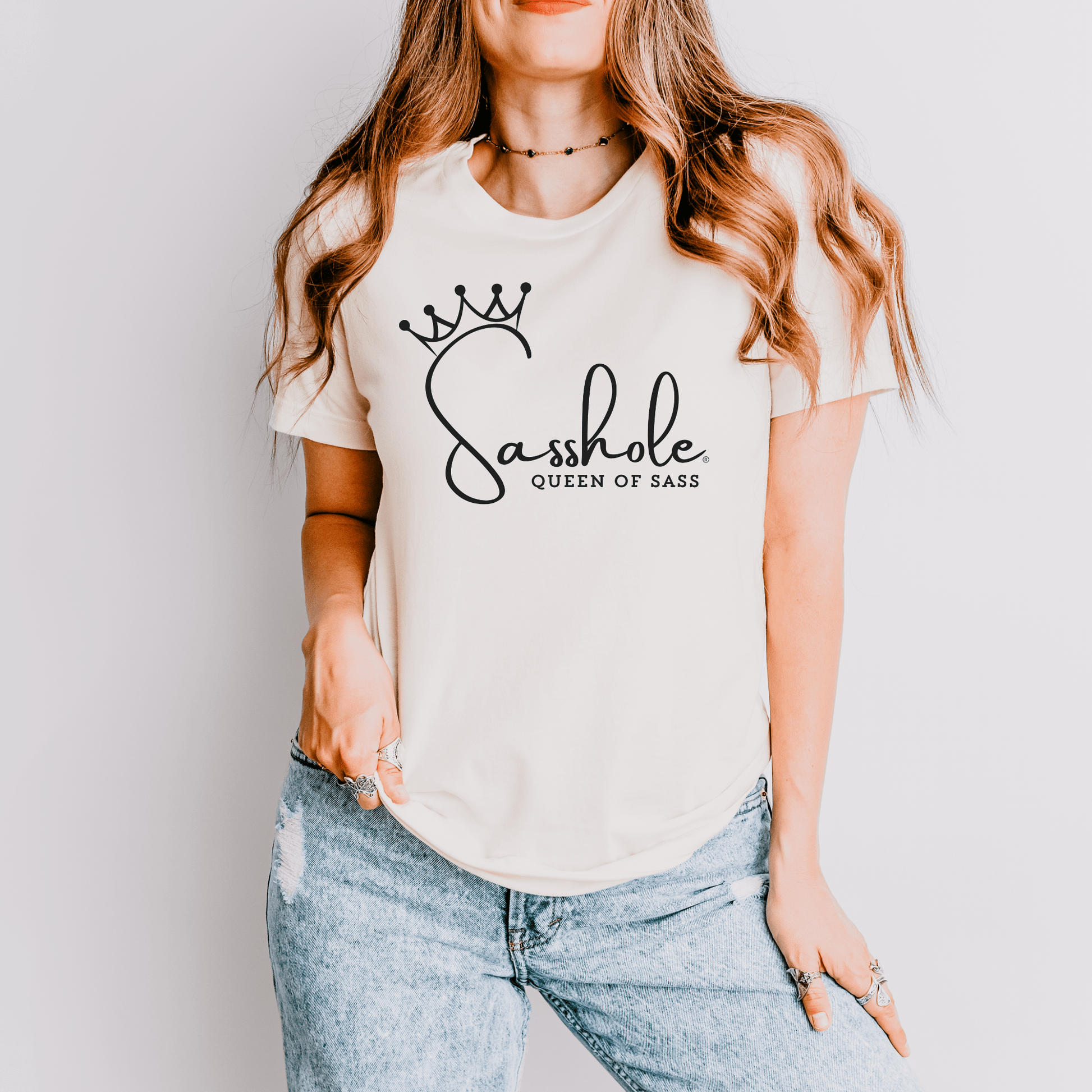 Sass in Charge: Sasshole® - Queen of Sass Women's Shirt - Funny Graphic Tee by Sasshole® Clothing