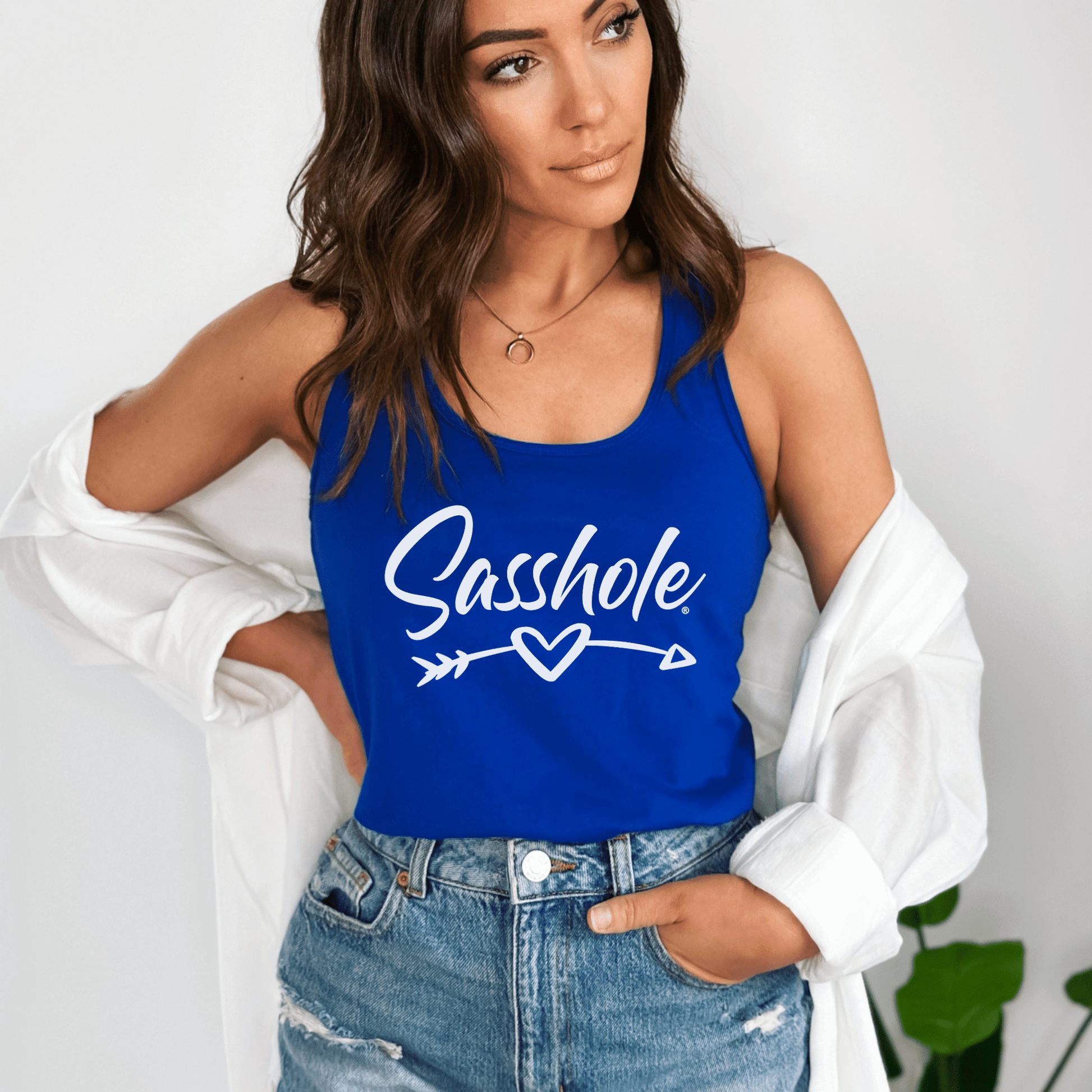 Sasshole® Arrowed Heart Women's Tank Top - Love with Attitude - Funny Graphic Tee by Sasshole® Clothing
