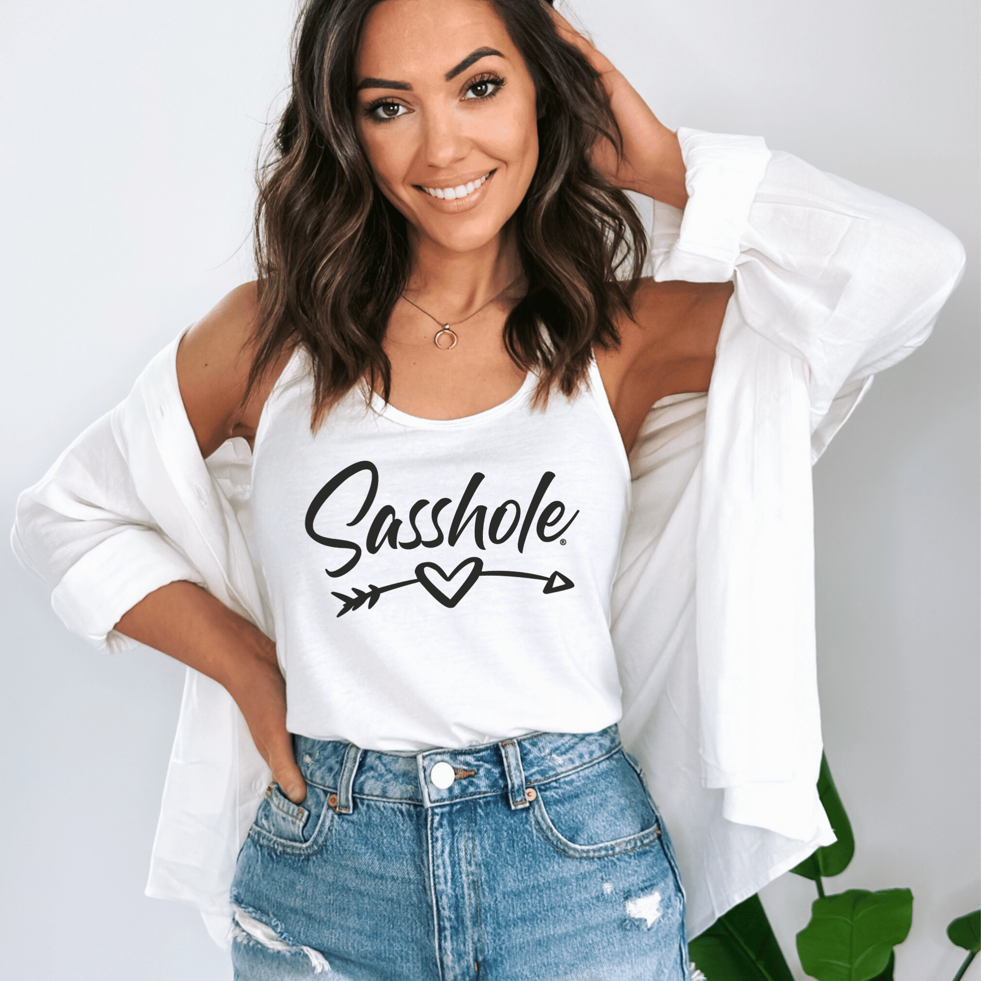 Sasshole® Arrowed Heart Women's Tank Top - Love with Attitude - Funny Graphic Tee by Sasshole® Clothing