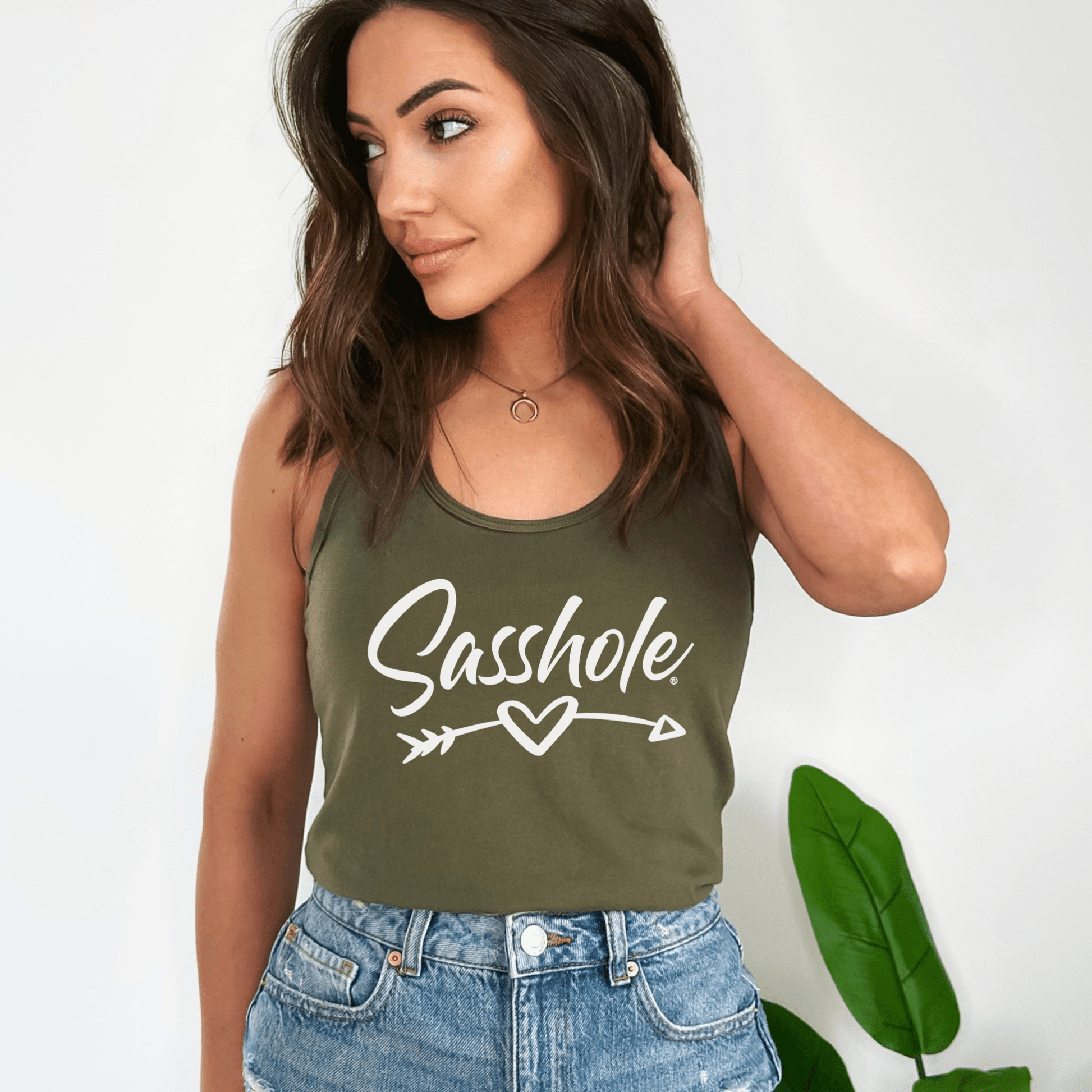 Sasshole® Arrowed Heart Women's Tank Top - Love with Attitude - Funny Graphic Tee by Sasshole® Clothing