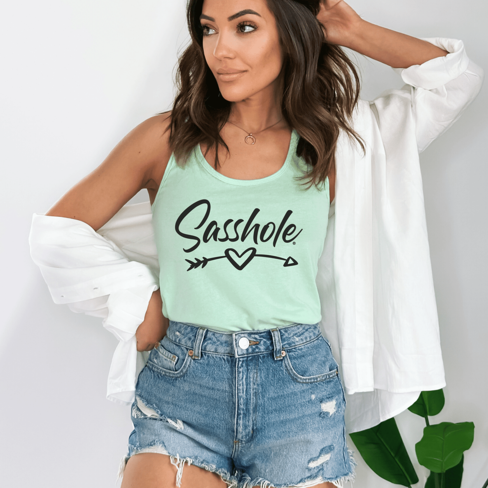 Sasshole® Arrowed Heart Women's Tank Top - Love with Attitude - Funny Graphic Tee by Sasshole® Clothing