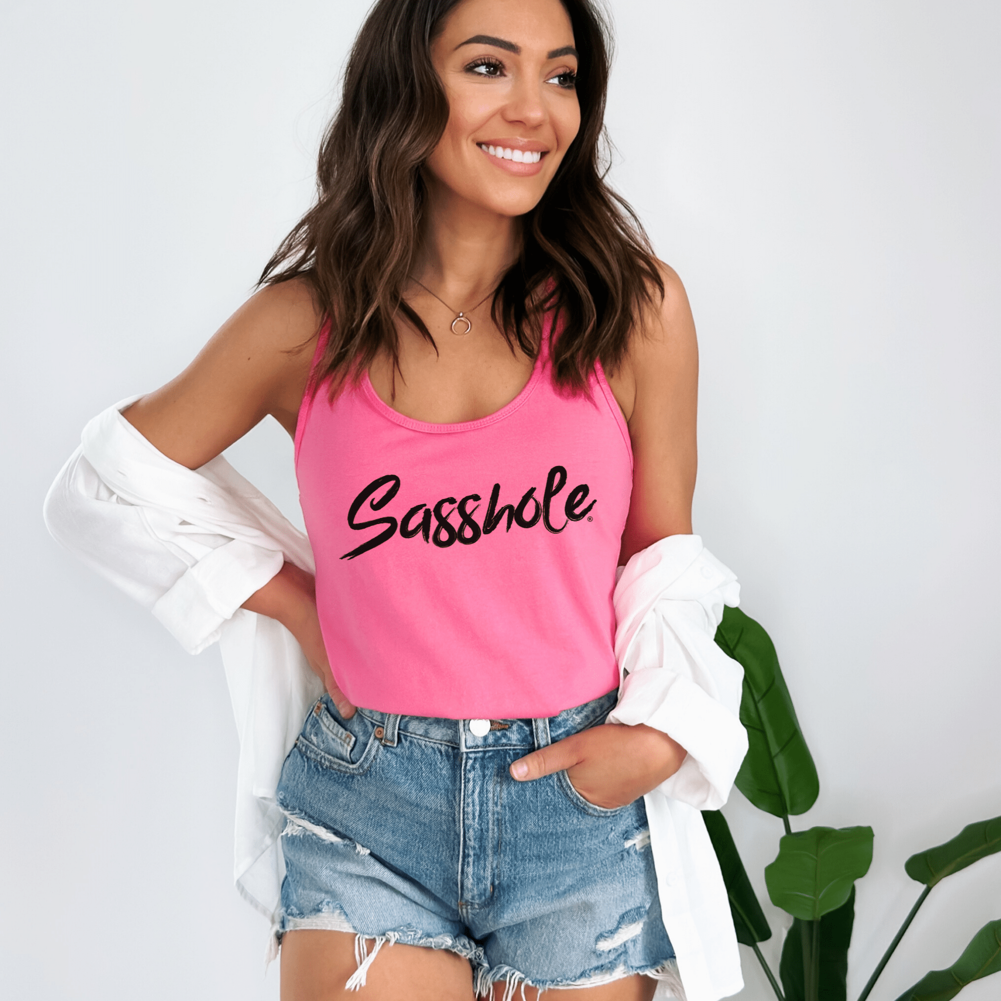 Image of Sasshole® Bold Script Women's Tank Top - Confidently Chic - Funny Graphic Tee by Sasshole® Clothing