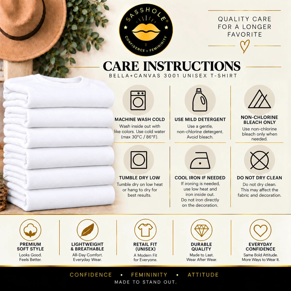 Mama of Sassholes care instructions: wash cold inside out; tumble dry low; do not iron print or dry clean.