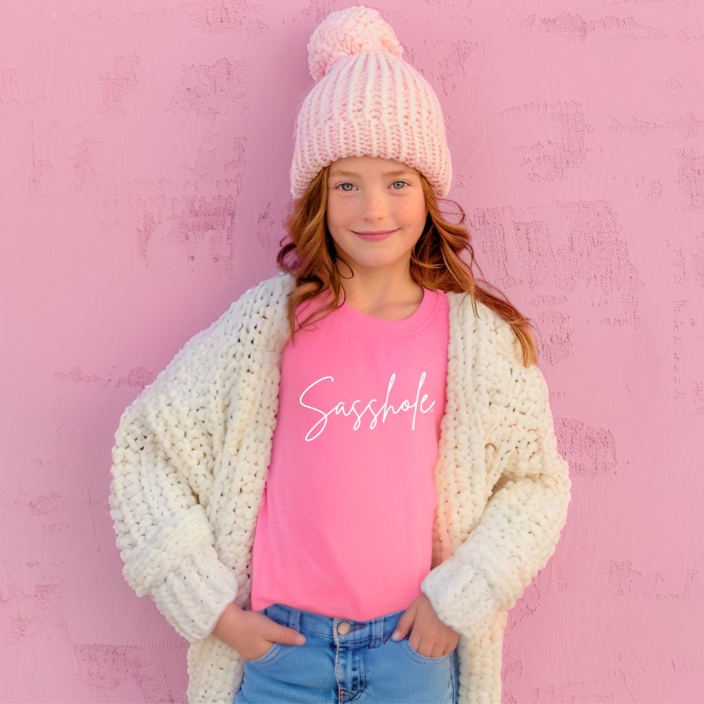 Image of Sasshole Cute & Sassy – Youth T-Shirt | Graphic Tee | Sasshole® - Funny Graphic Tee by Sasshole® Clothing