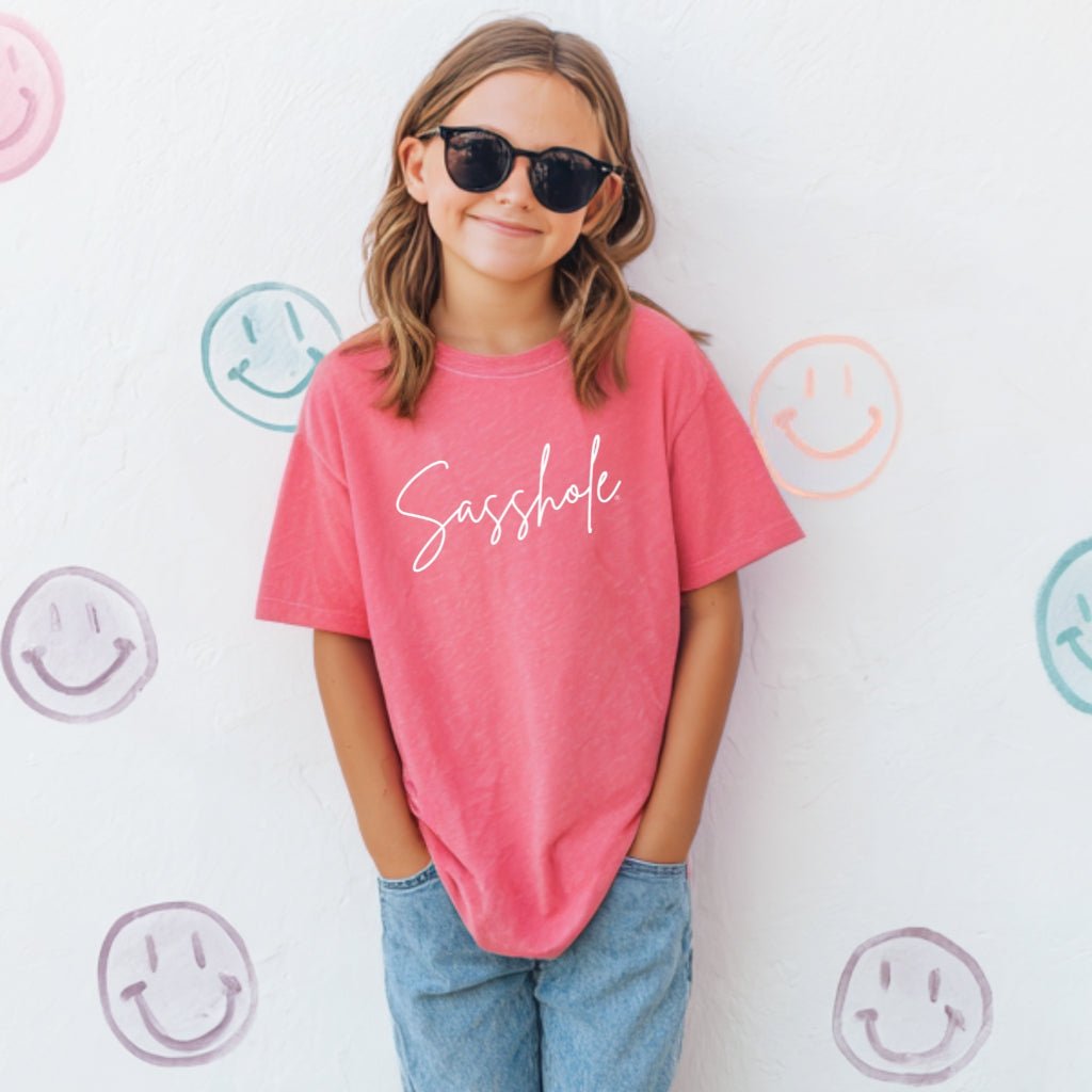 Image of Sasshole Cute & Sassy – Youth T-Shirt | Graphic Tee | Sasshole® - Funny Graphic Tee by Sasshole® Clothing